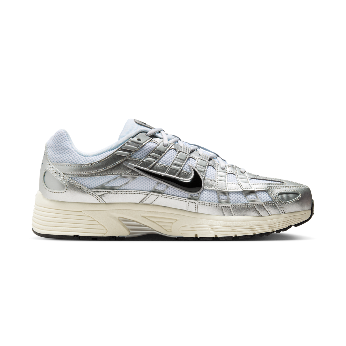 Nike P-6000 White Metallic Silver Flat Silver Black