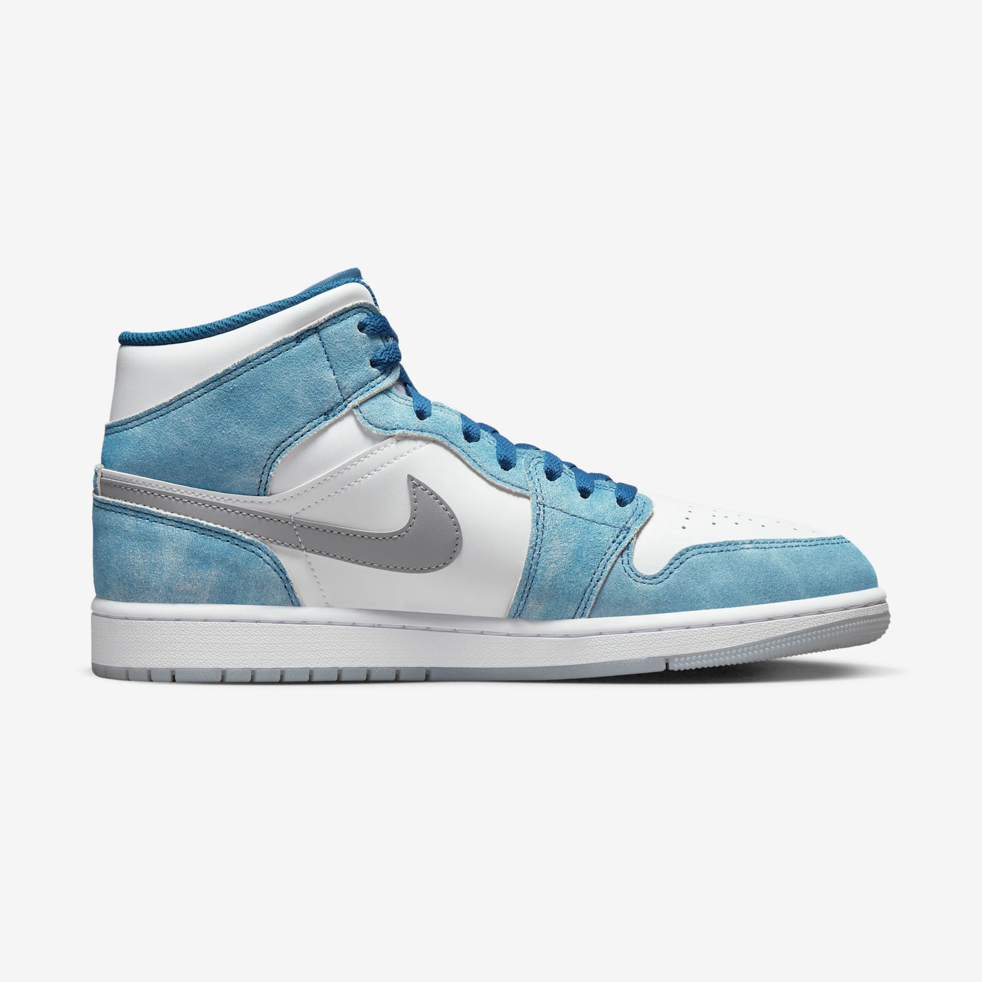 Jordan 1 Mid French Blue Fire Red
