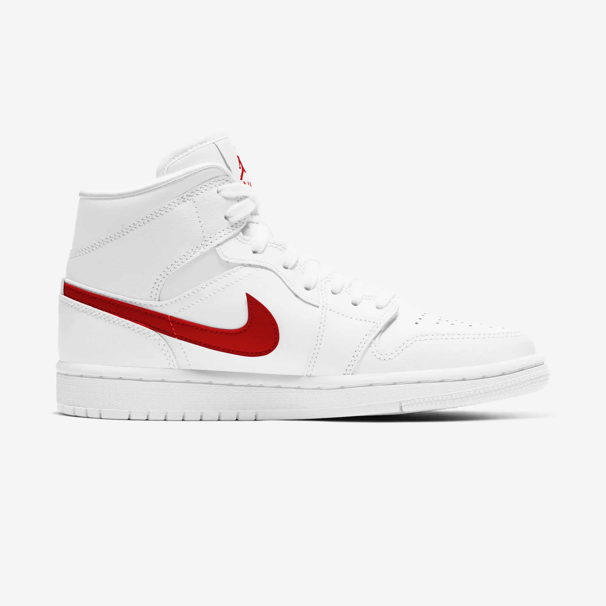 Jordan 1 Mid White University Red (Women's)