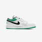Jordan 1 Low White Lucky Green Tumbled Leather (GS)