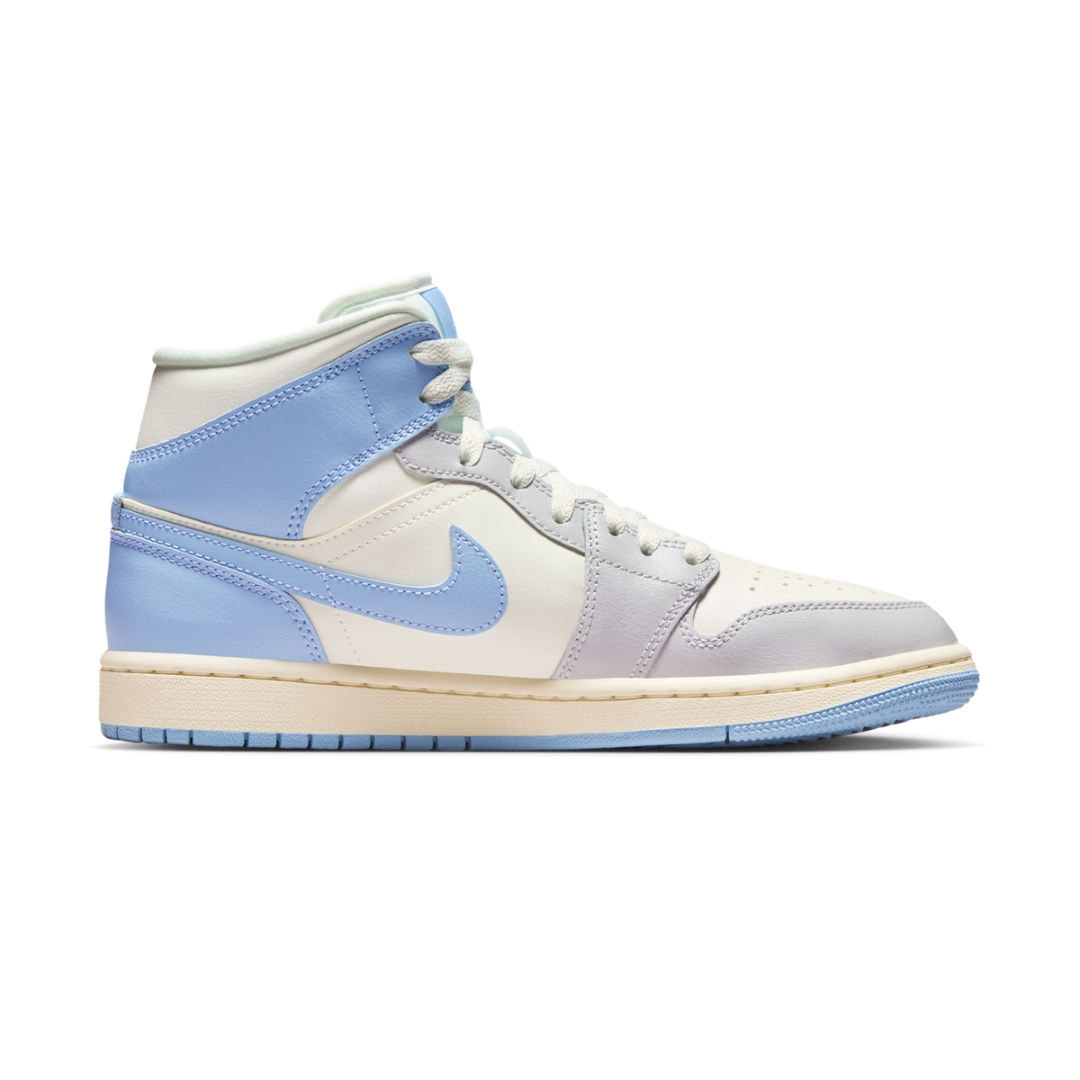 Jordan 1 Mid Psychic Blue Sail Coconut Milk (Women's)