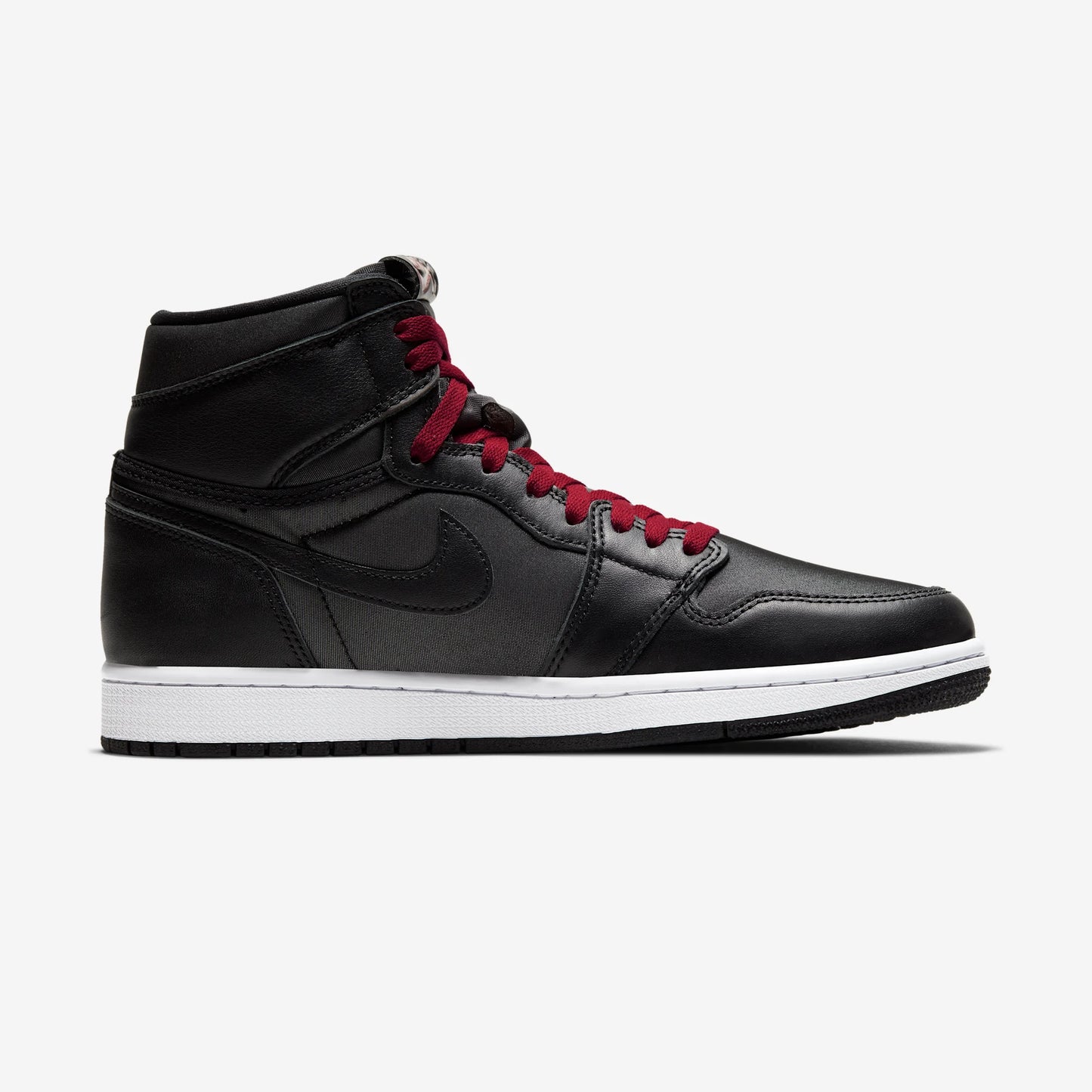 Jordan 1 Retro High Black Satin Gym Red