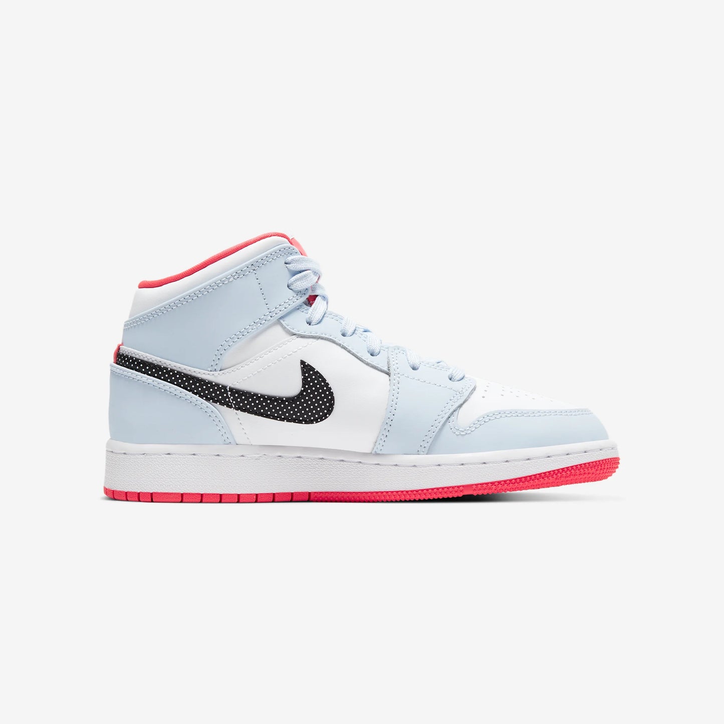 Jordan 1 Mid Half Blue Polka Dot Swoosh (GS)
