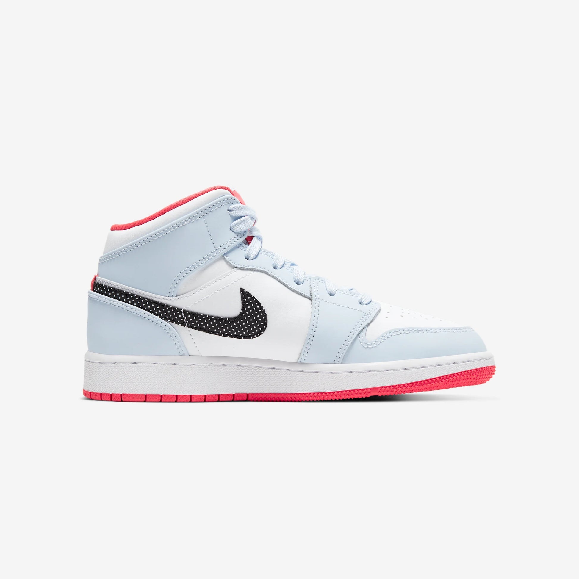 Jordan 1 Mid Half Blue Polka Dot Swoosh (GS)