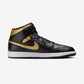 Jordan 1 Mid Black Metallic Gold