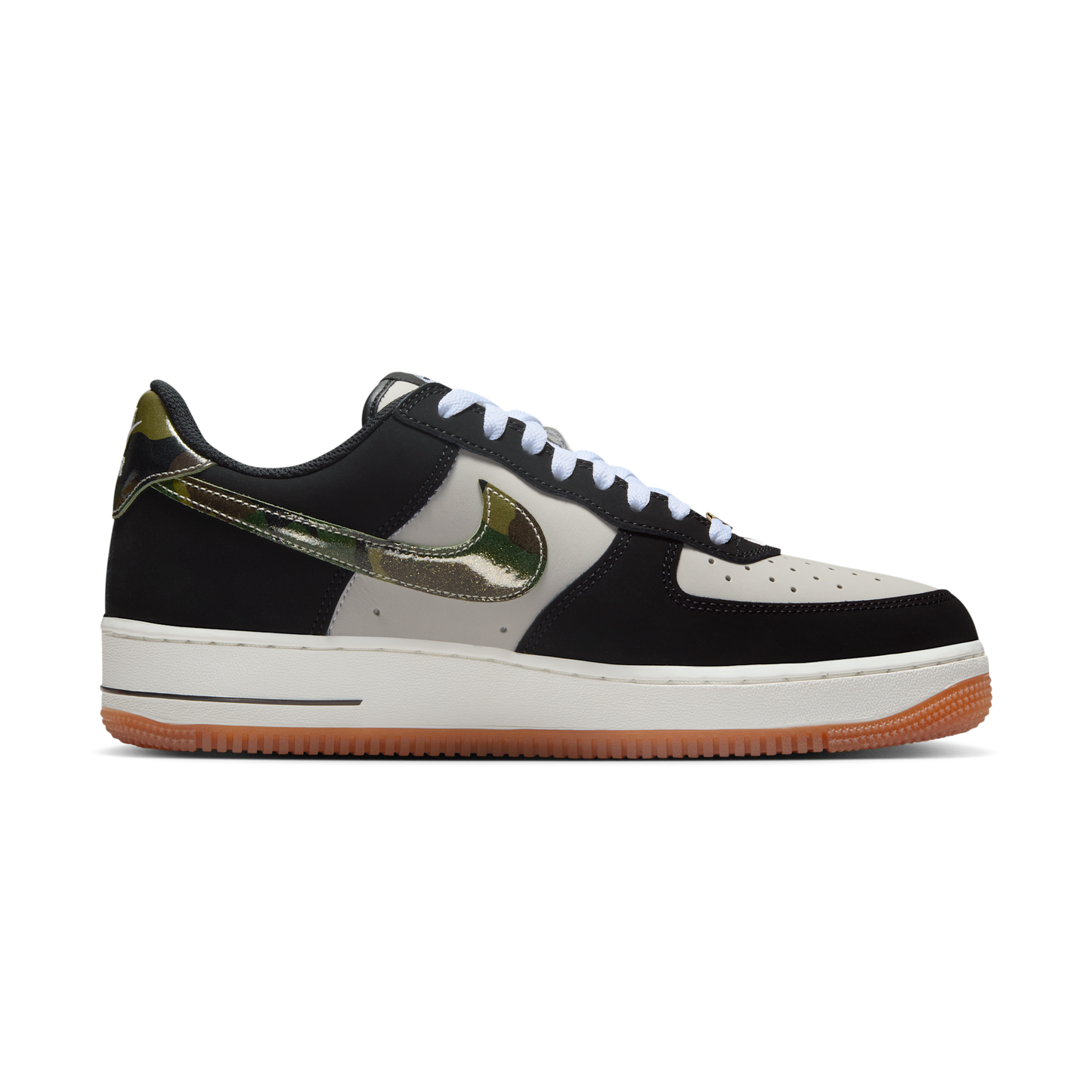 Nike Air Force 1 Low '07 LV8 Black Patent Camo Swoosh