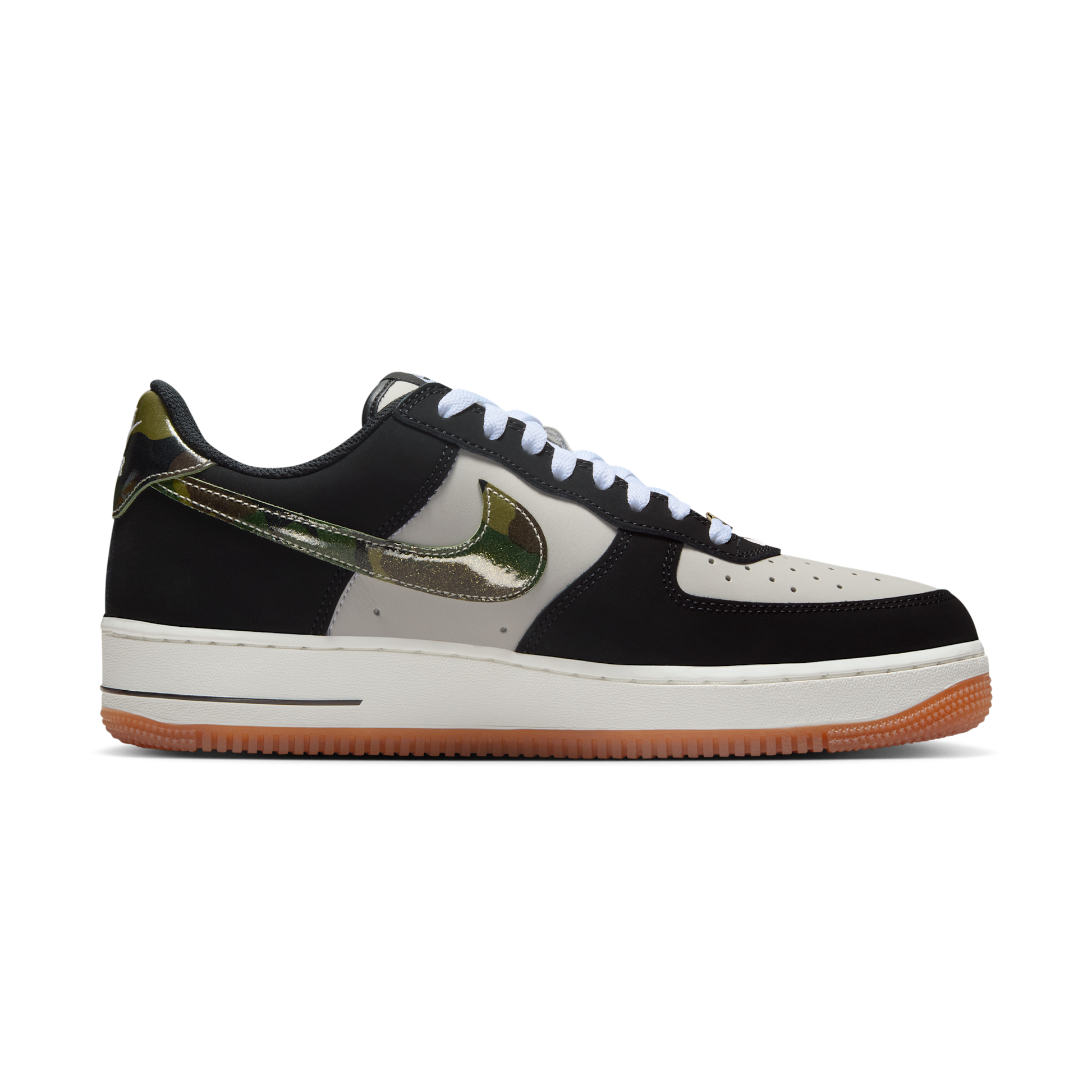 Nike Air Force 1 Low '07 LV8 Black Patent Camo Swoosh