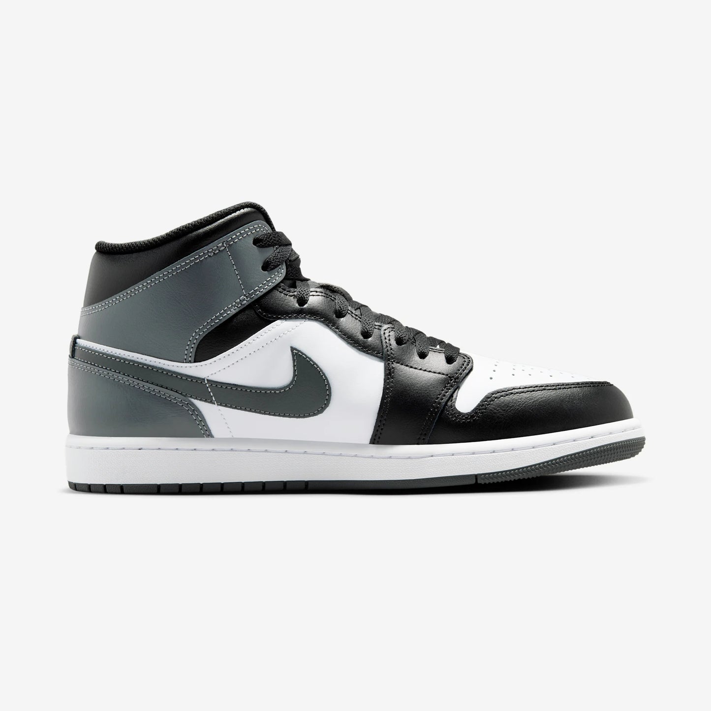 Jordan 1 Mid Black White Iron Grey