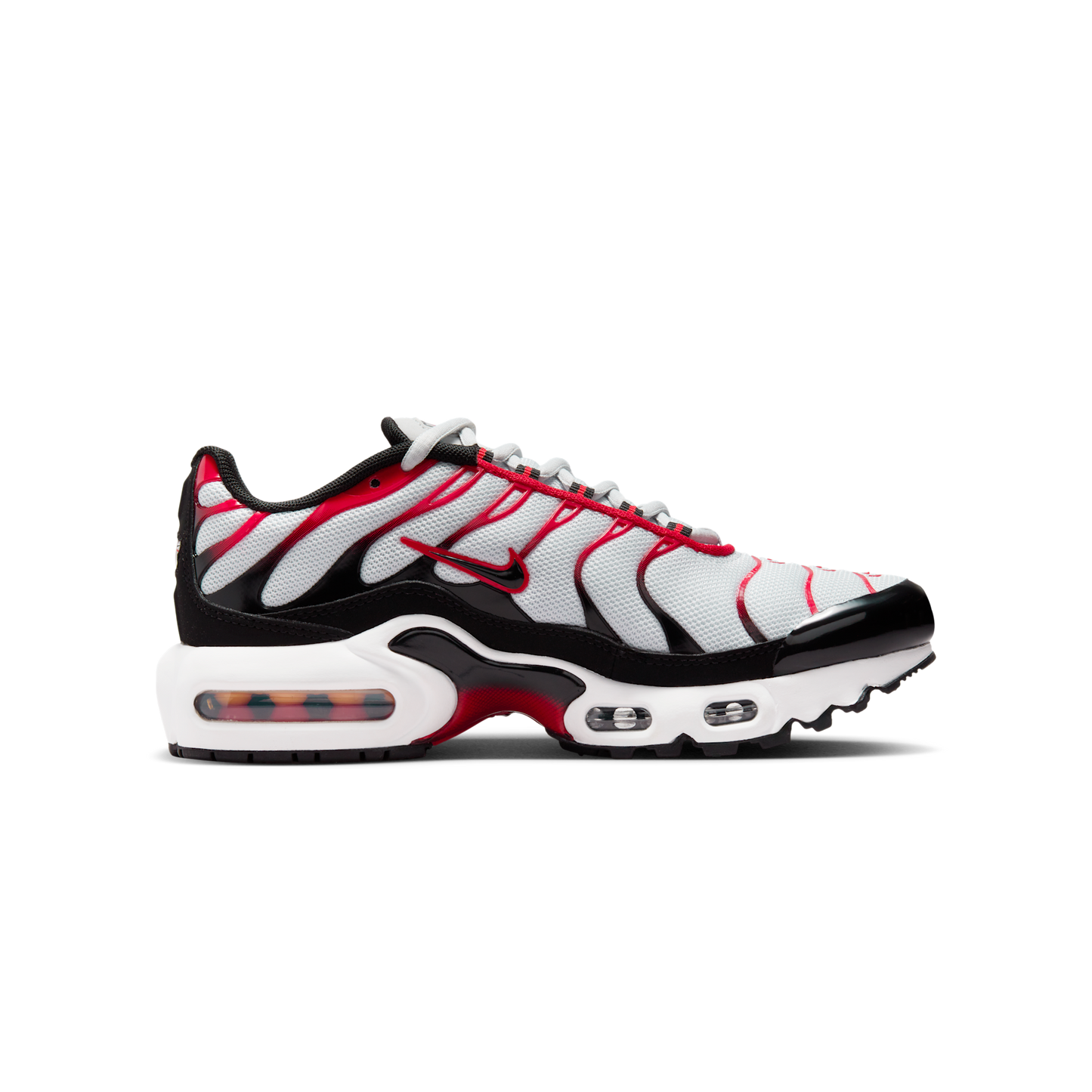 Nike Air Max Plus Pure Platinum Black White University Red (GS)