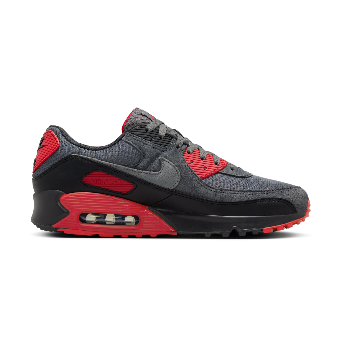 Nike Air Max 90 Smoke Grey Fire Red