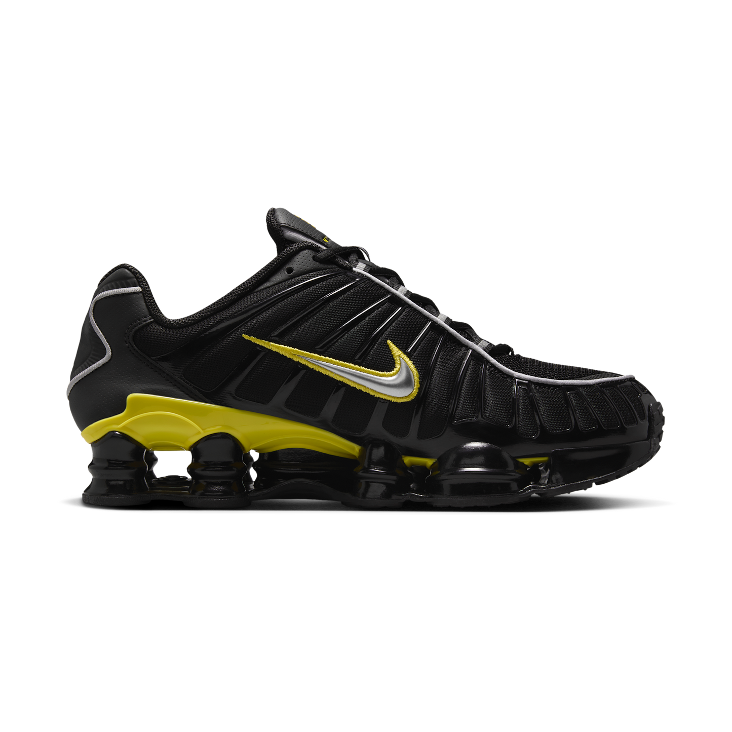 Nike Shox TL Black Dynamic Yellow Metallic Silver