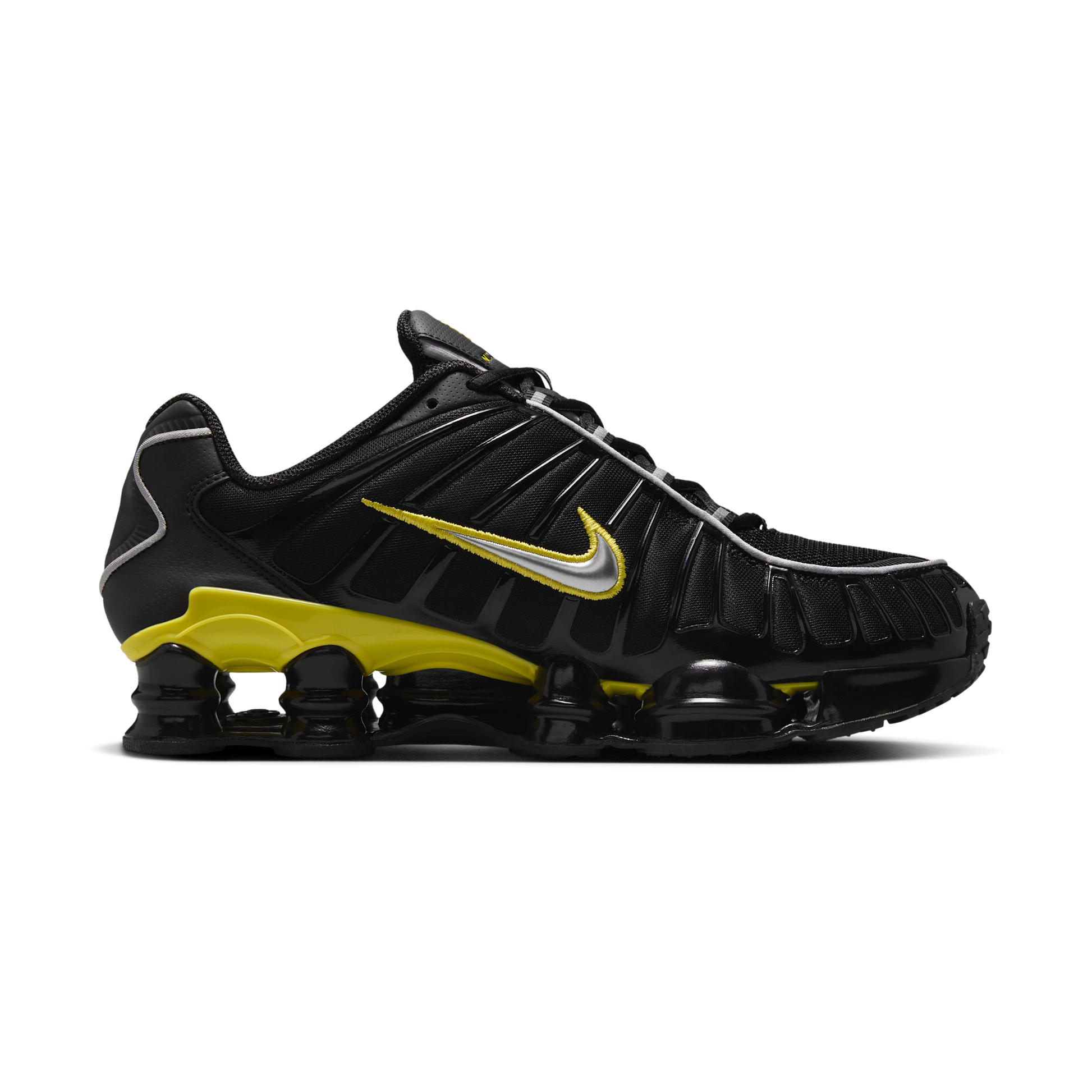 Nike Shox TL Black Dynamic Yellow Metallic Silver