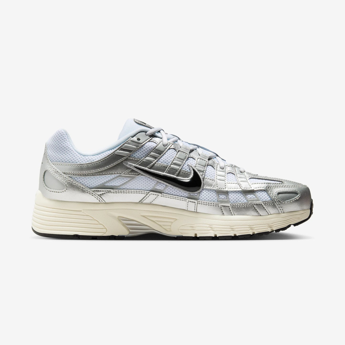Nike P-6000 White Metallic Silver Flat Silver Black