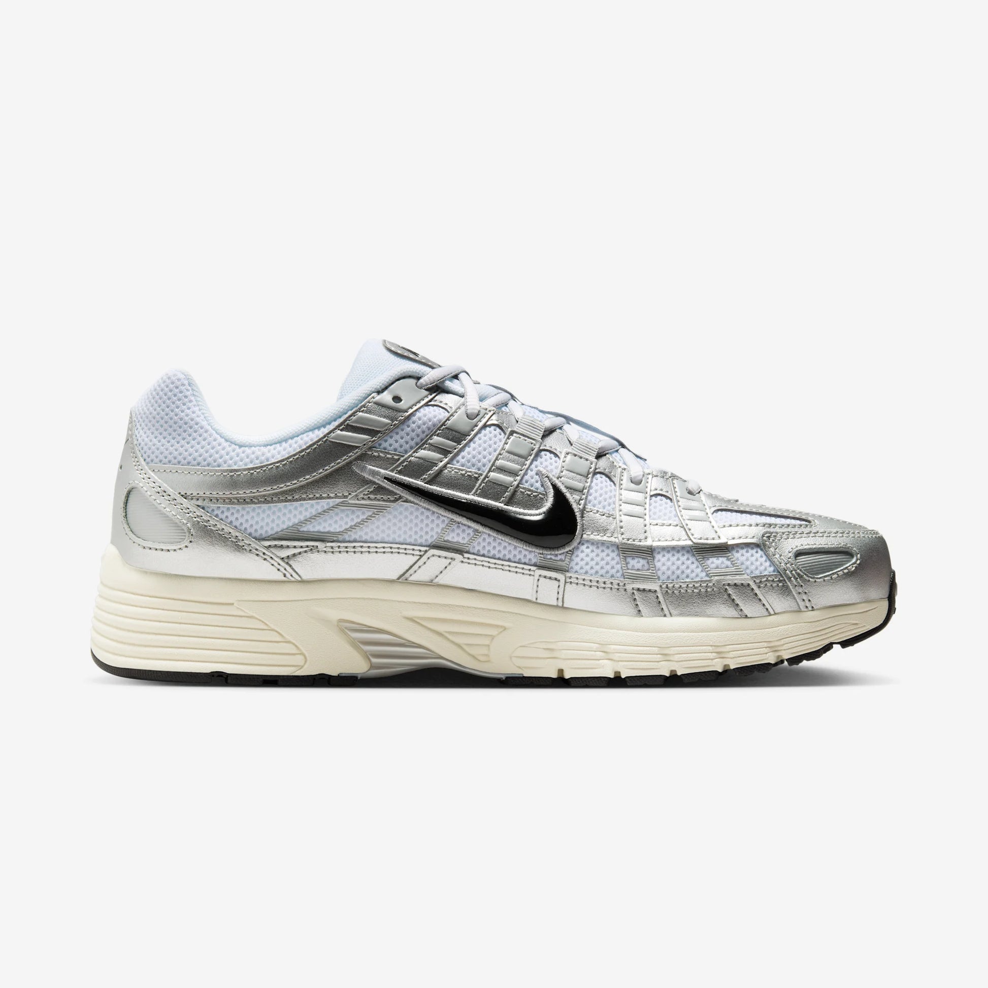 Nike P-6000 White Metallic Silver Flat Silver Black