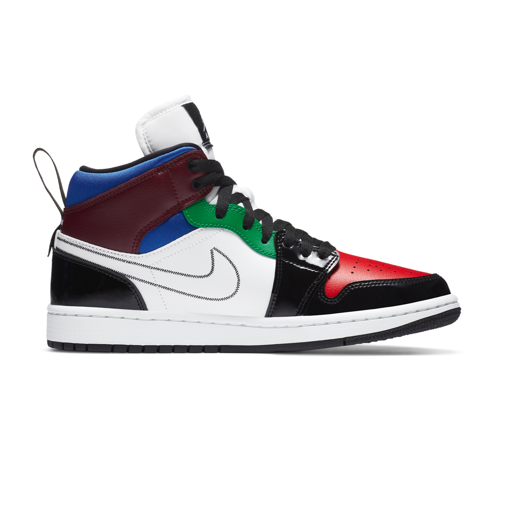 Jordan 1 Mid SE Black White Multi-Color (Women's)