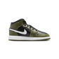 Jordan 1 Mid Black White Olive
