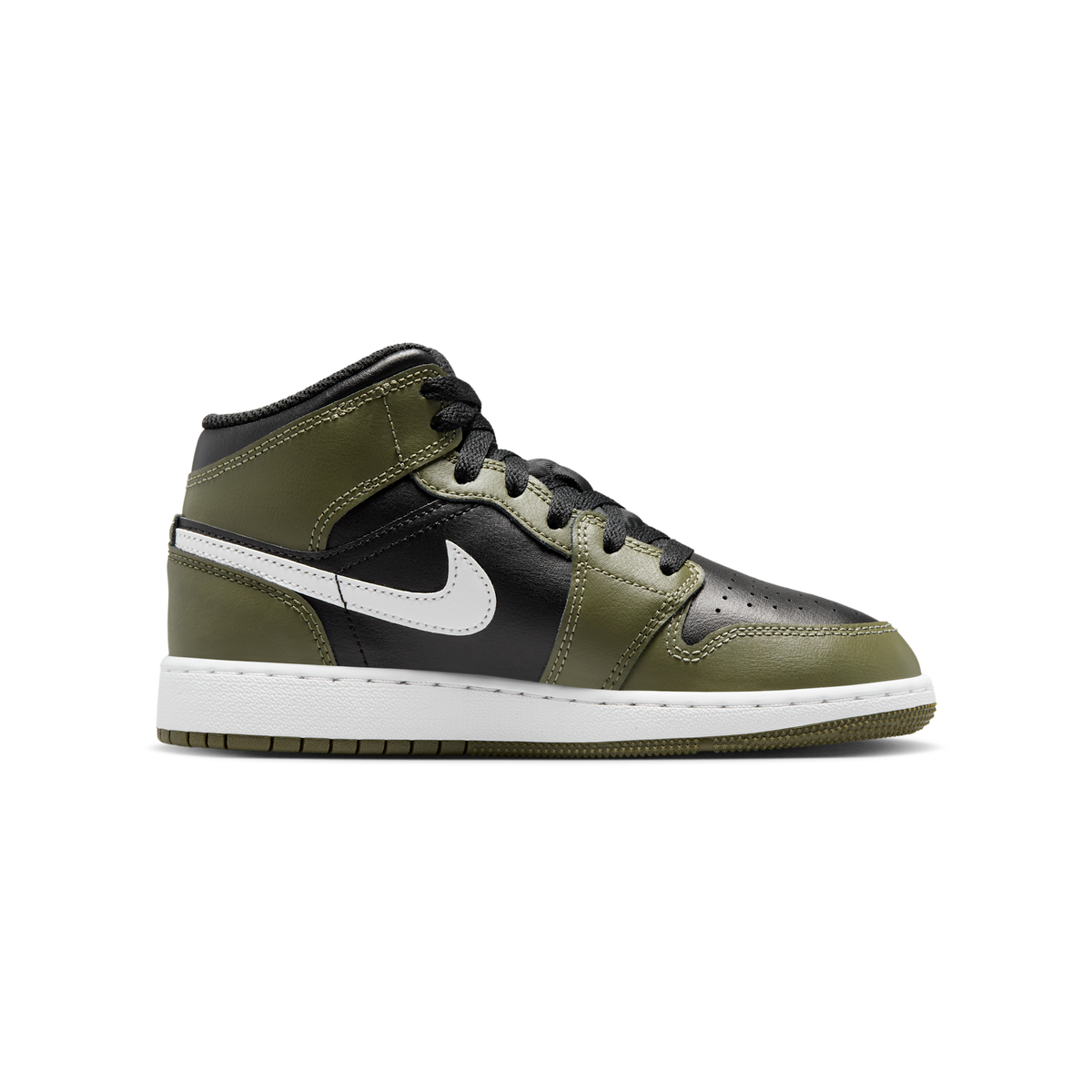 Jordan 1 Mid Black White Olive