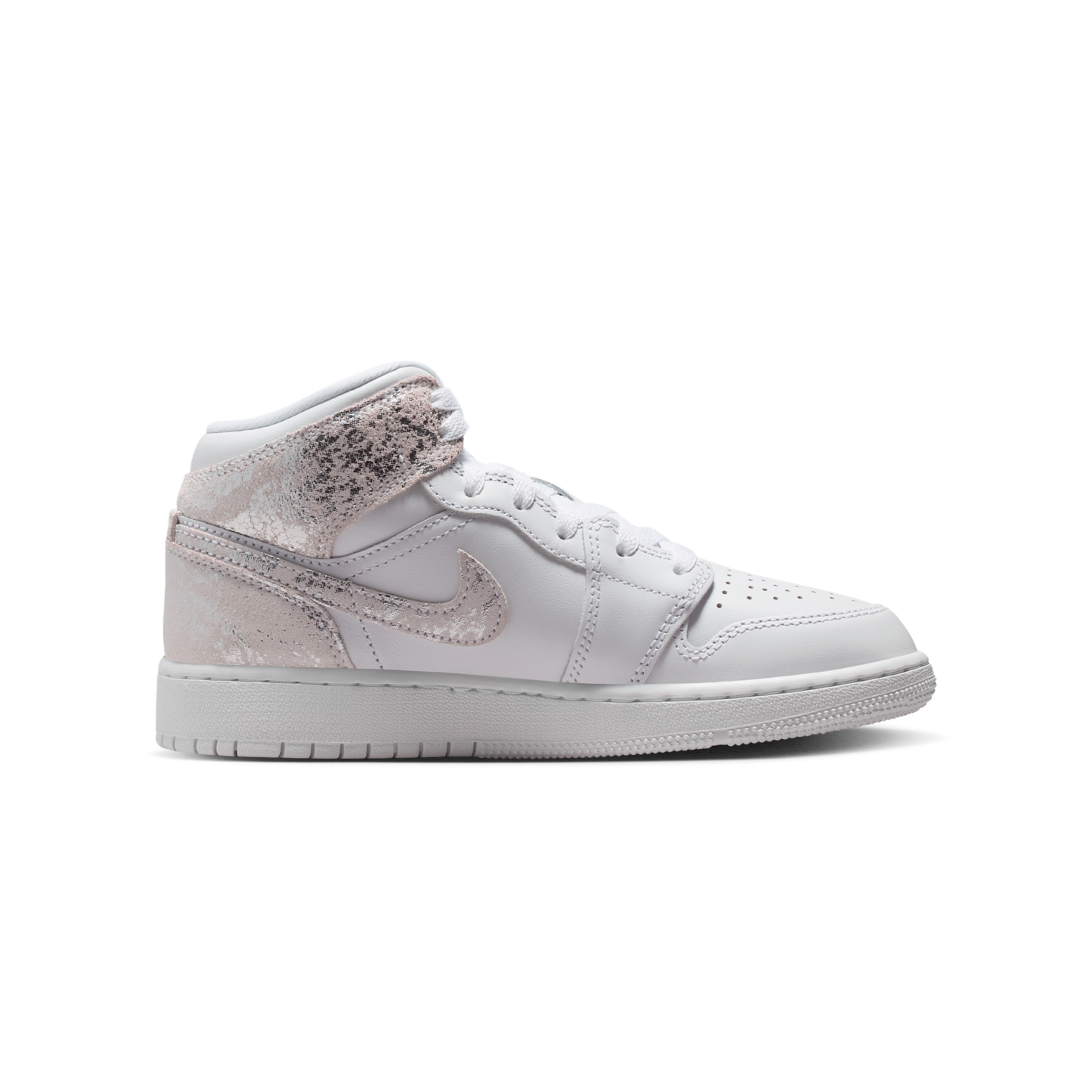 Jordan 1 Mid SE Distressed White Field Silver (GS)