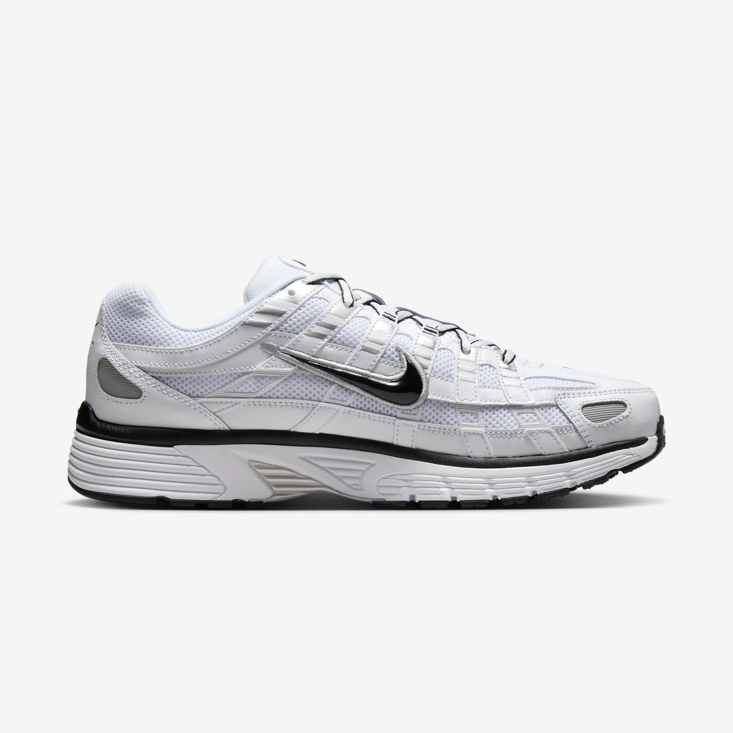 Nike P-6000 White Metallic Silver Black