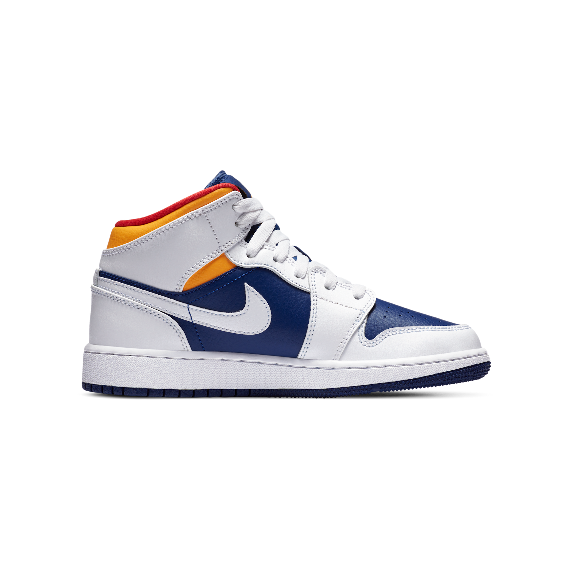 Jordan 1 Mid White Laser Orange Deep Royal Blue (GS)