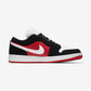 Jordan 1 Low Black White Gym Red (Women's)