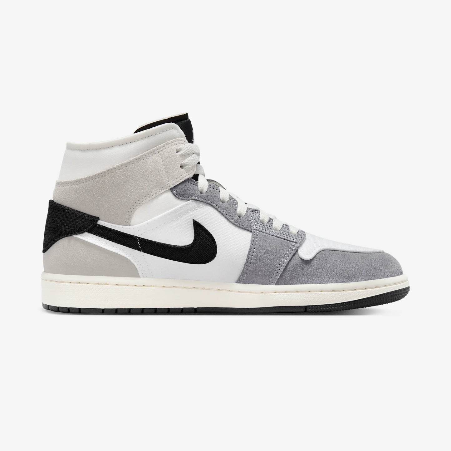 Jordan 1 Mid SE Craft White Cement Grey Black