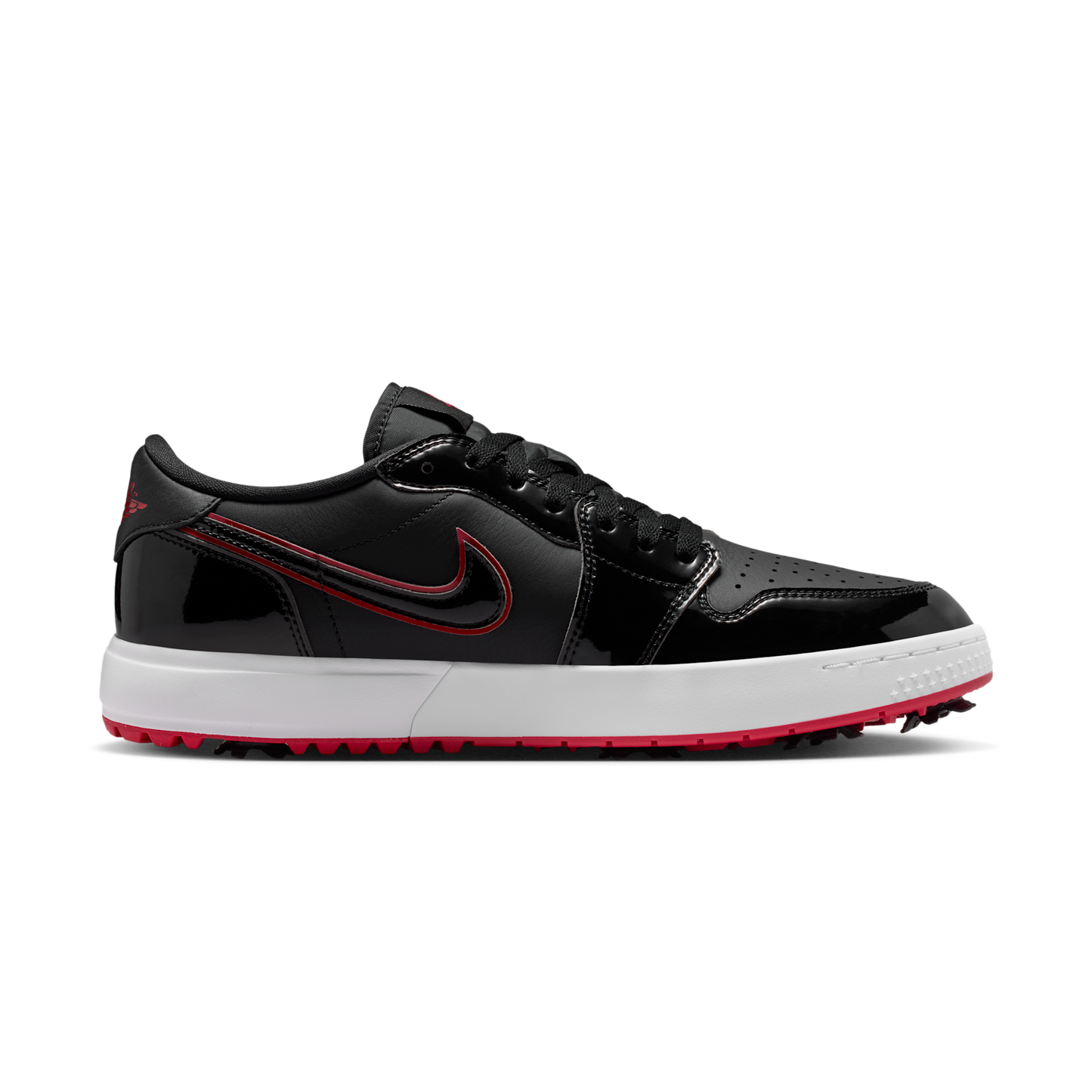 Jordan 1 Low Golf Spiked Bred Black Patent