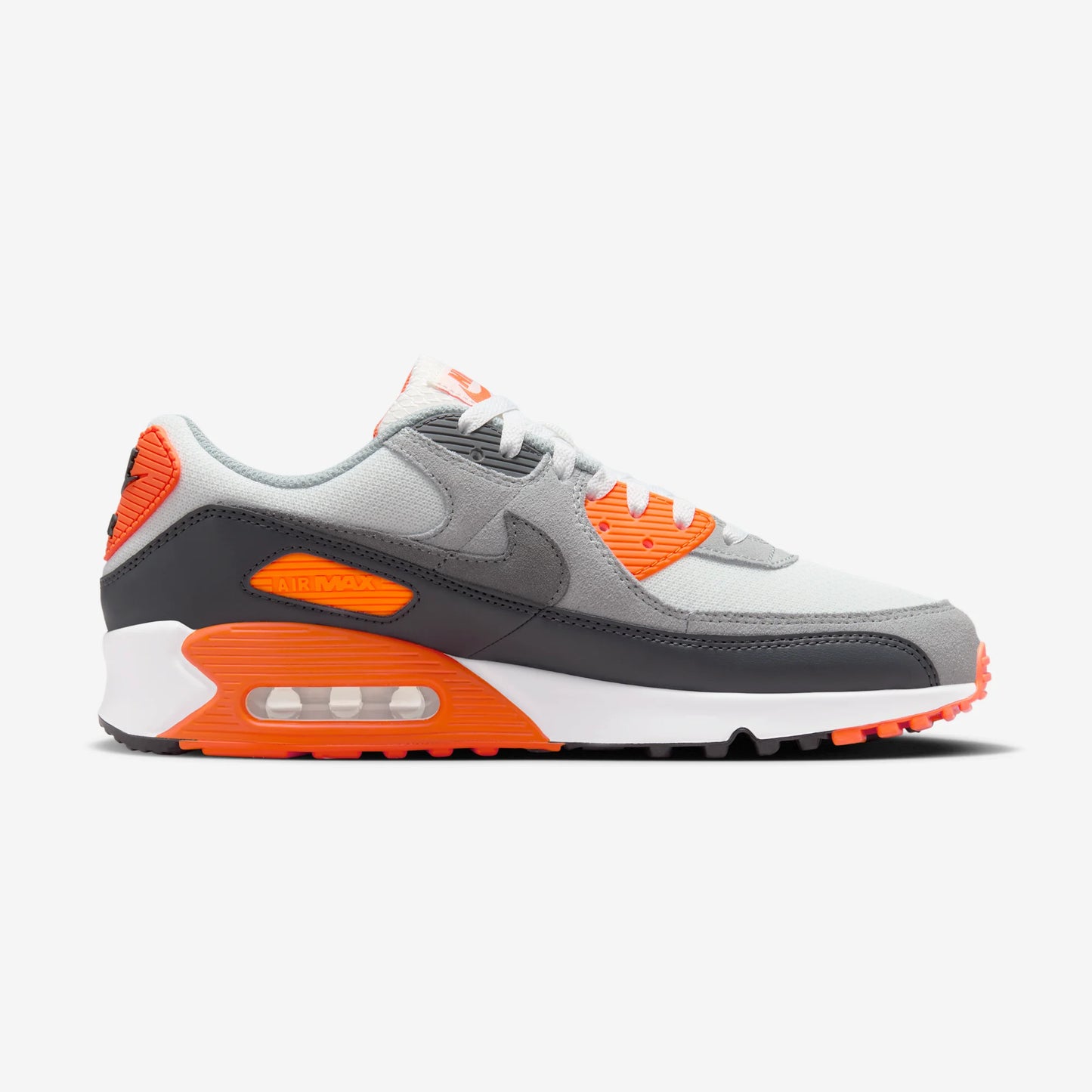 Nike Air Max 90 Summit White Safety Orange Dark Smoke Grey Smoke Grey