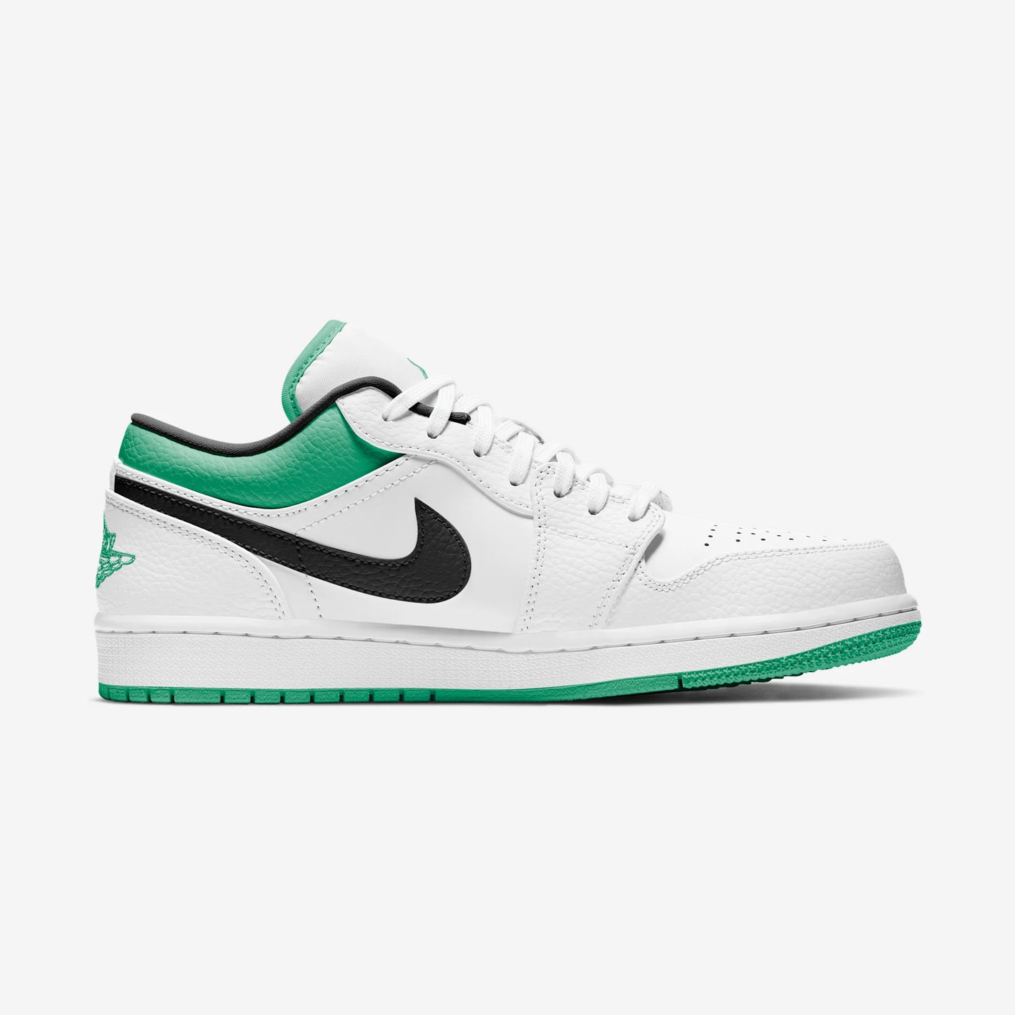 Jordan 1 Low White Lucky Green Black