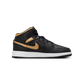 Jordan 1 Mid Black Metallic Gold Swoosh (GS)