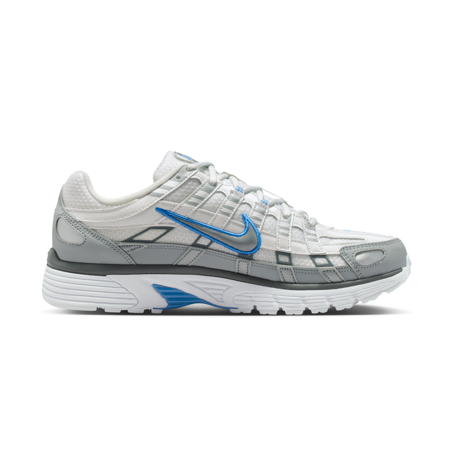 Nike P-6000 White Metallic Silver Blue