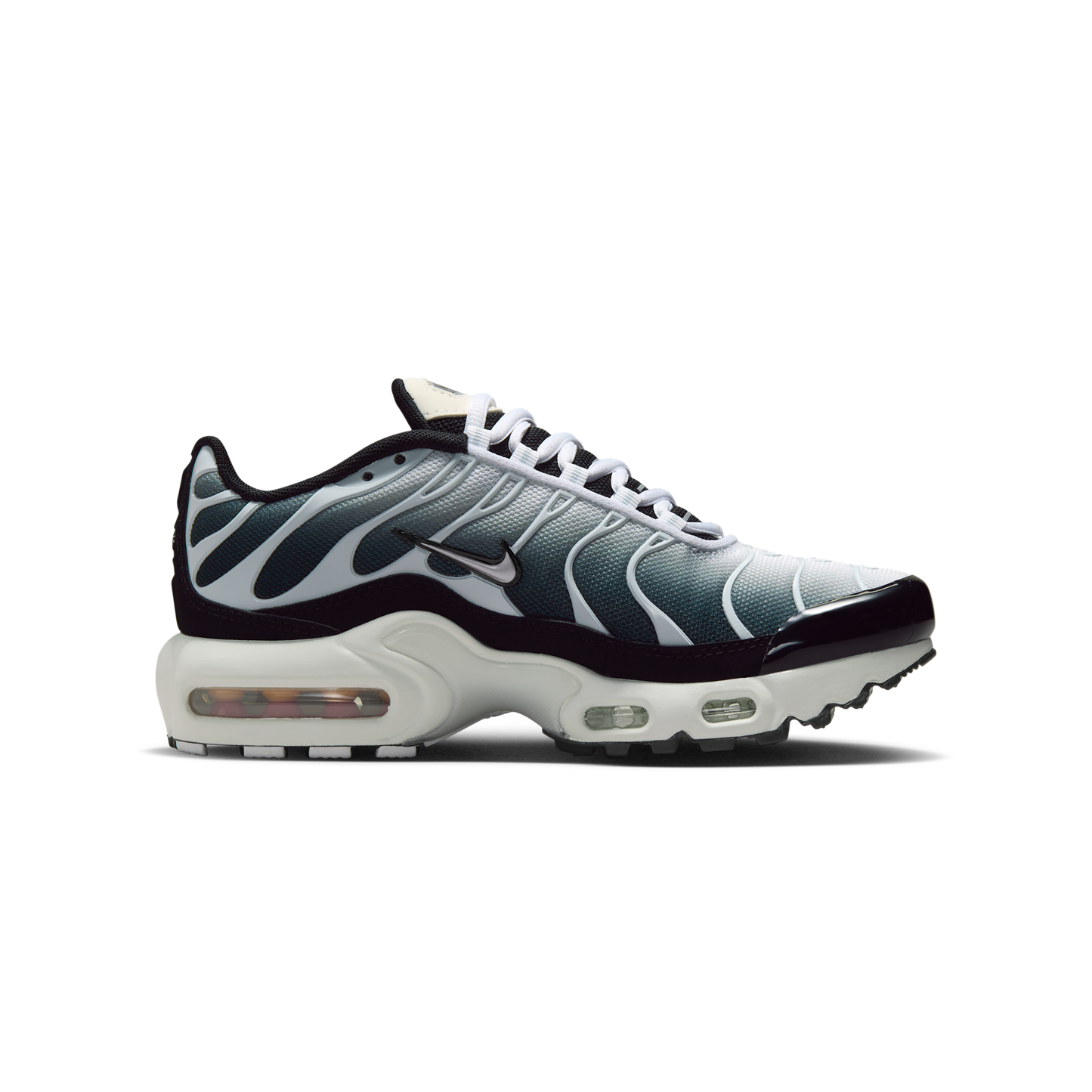 Nike Air Max Plus Black White Sail Metallic Cool Grey (GS)