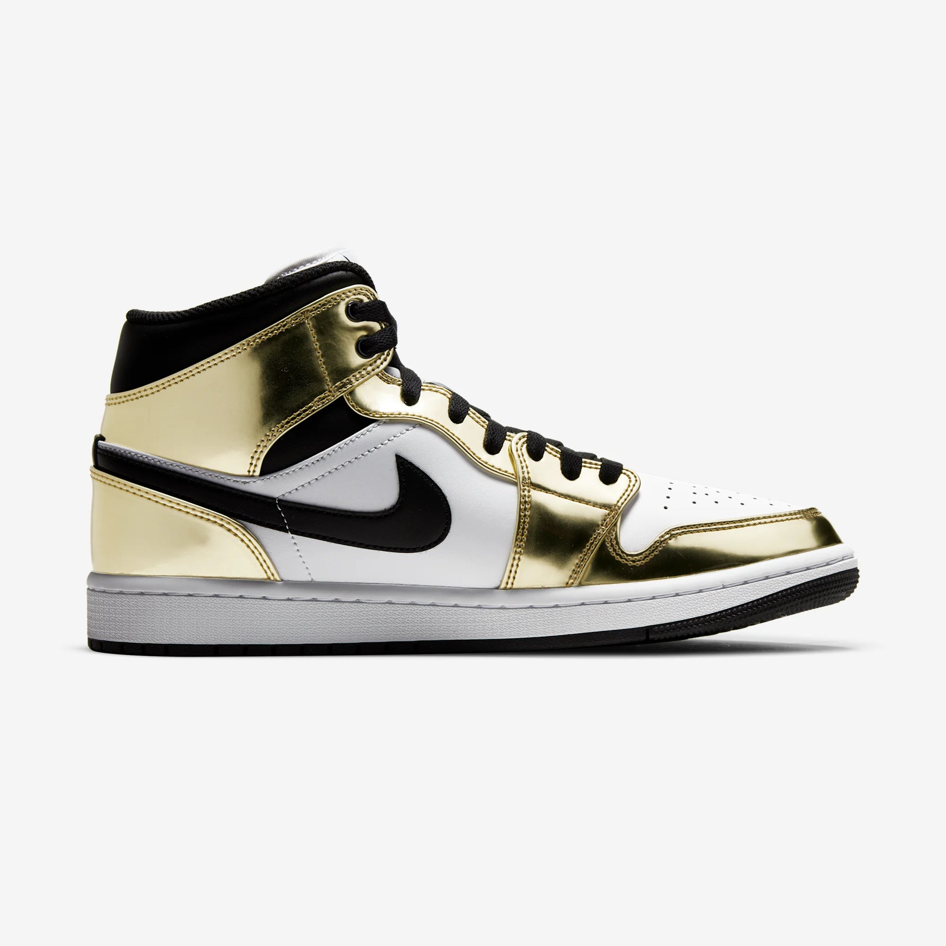 Jordan 1 Mid Metallic Gold Black White