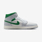 Jordan 1 Mid White Pure Platinum Pine Green