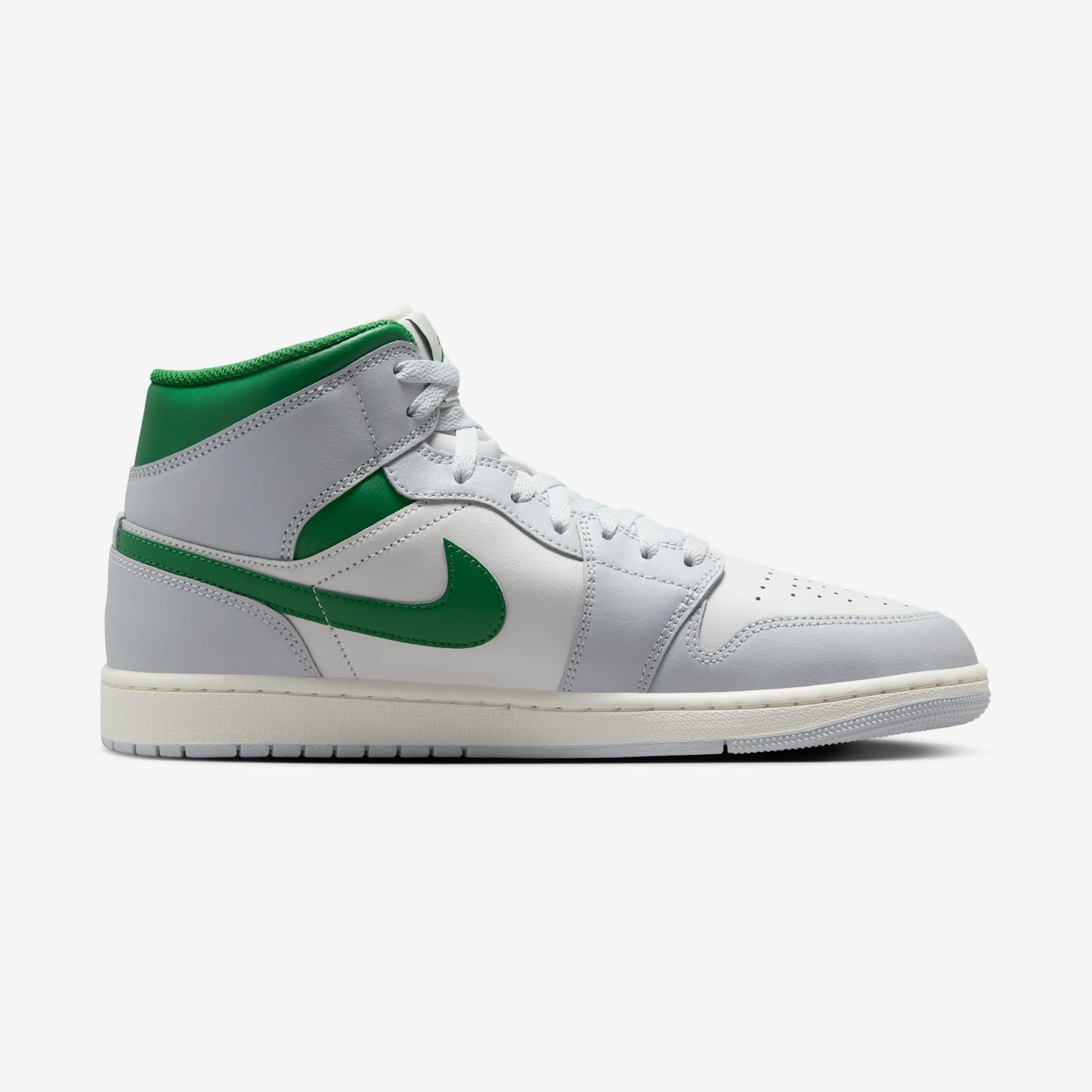 Jordan 1 Mid White Pure Platinum Pine Green