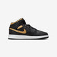 Jordan 1 Mid Black Metallic Gold Swoosh (GS)