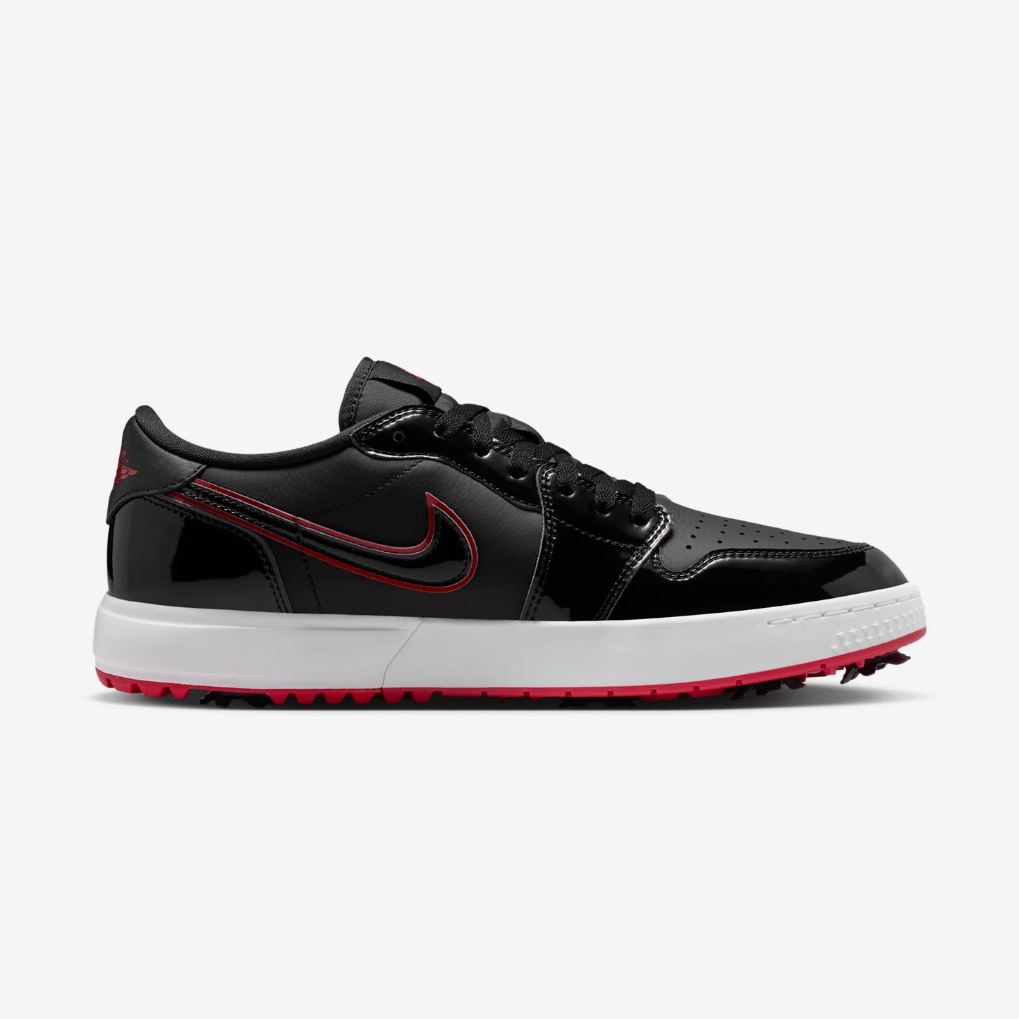 Jordan 1 Low Golf Spiked Bred Black Patent