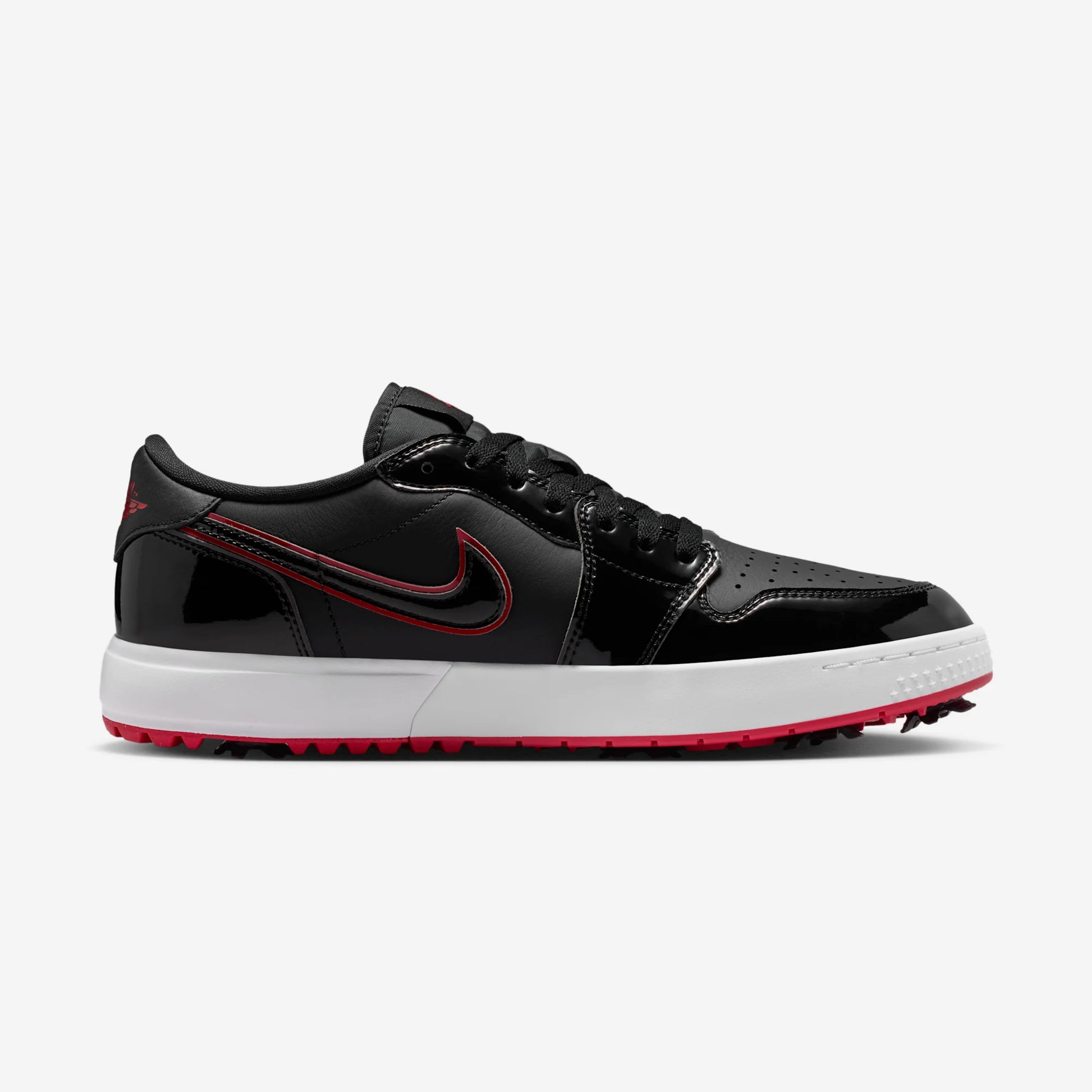 Jordan 1 Low Golf Spiked Bred Black Patent