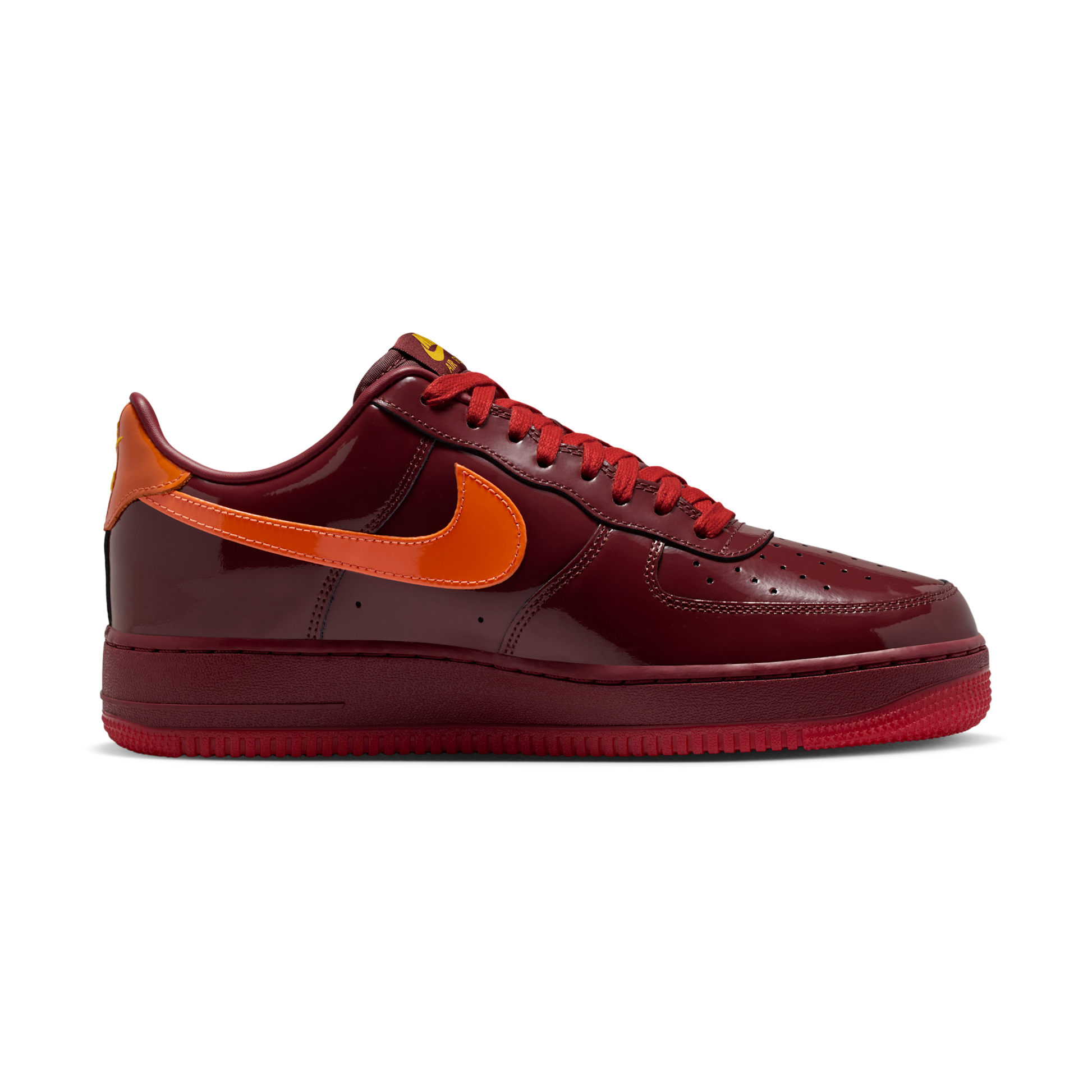 Nike Air Force 1 Low Patent Leather Dark Team Red Safety Orange