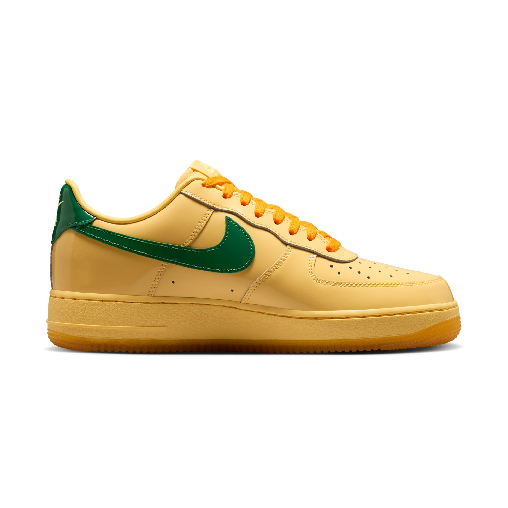 Nike Air Force 1 Low Patent Leather Topaz Gold Pine Green