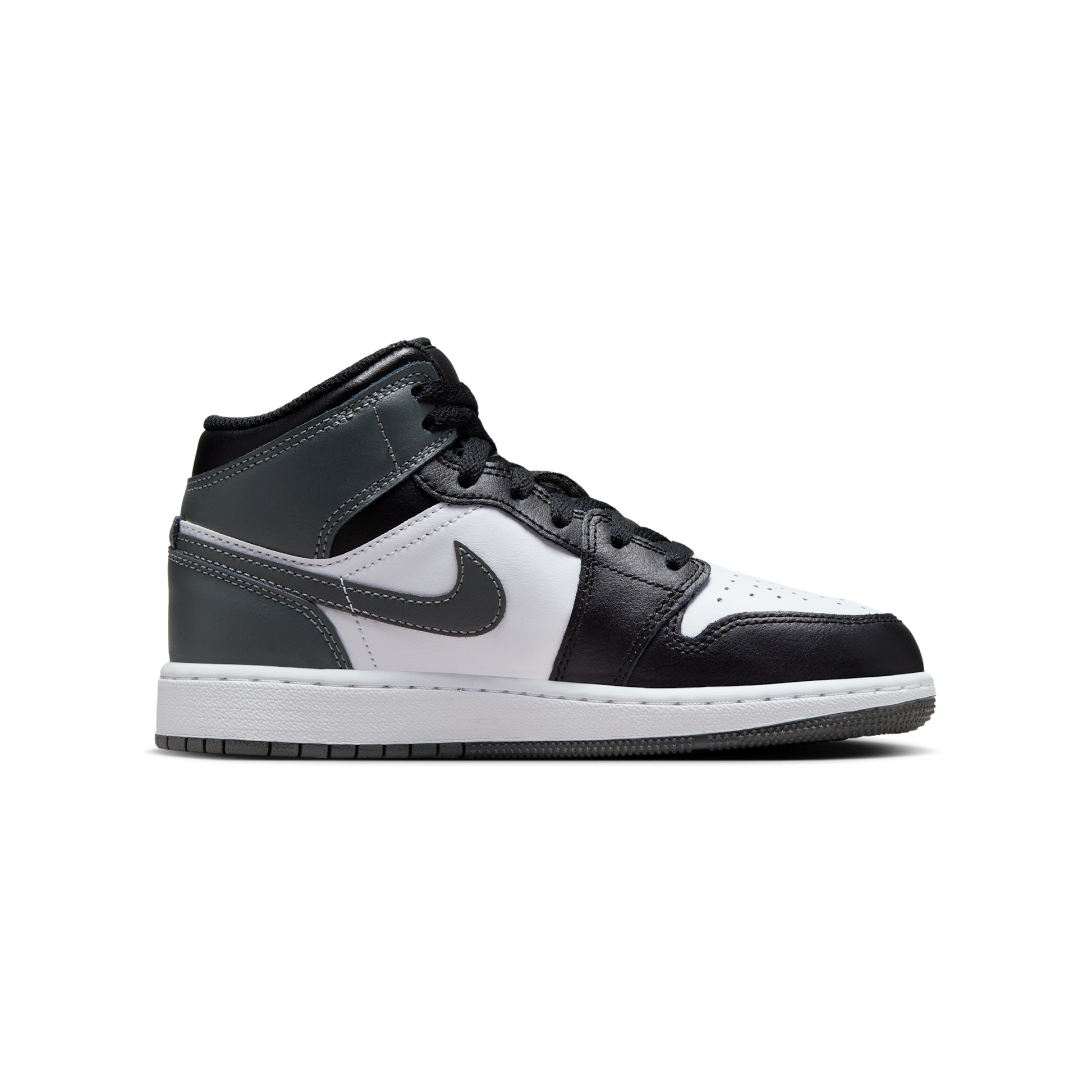 Jordan 1 Mid Black White Iron Grey