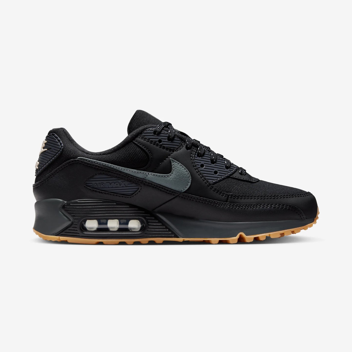 Nike Air Max 90 Black Smoke Grey Gum Reflective