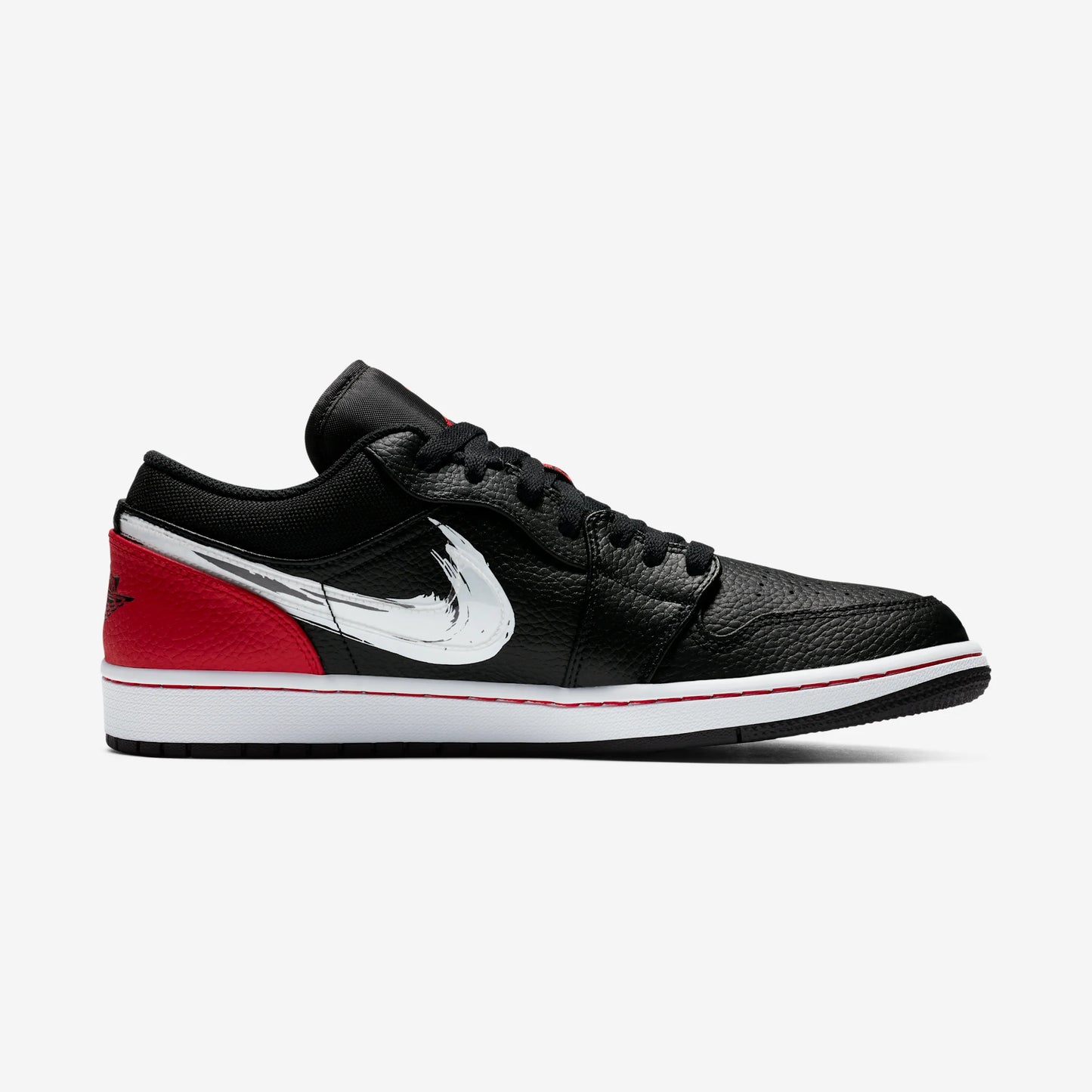 Jordan 1 Low Brushstroke Swoosh Black