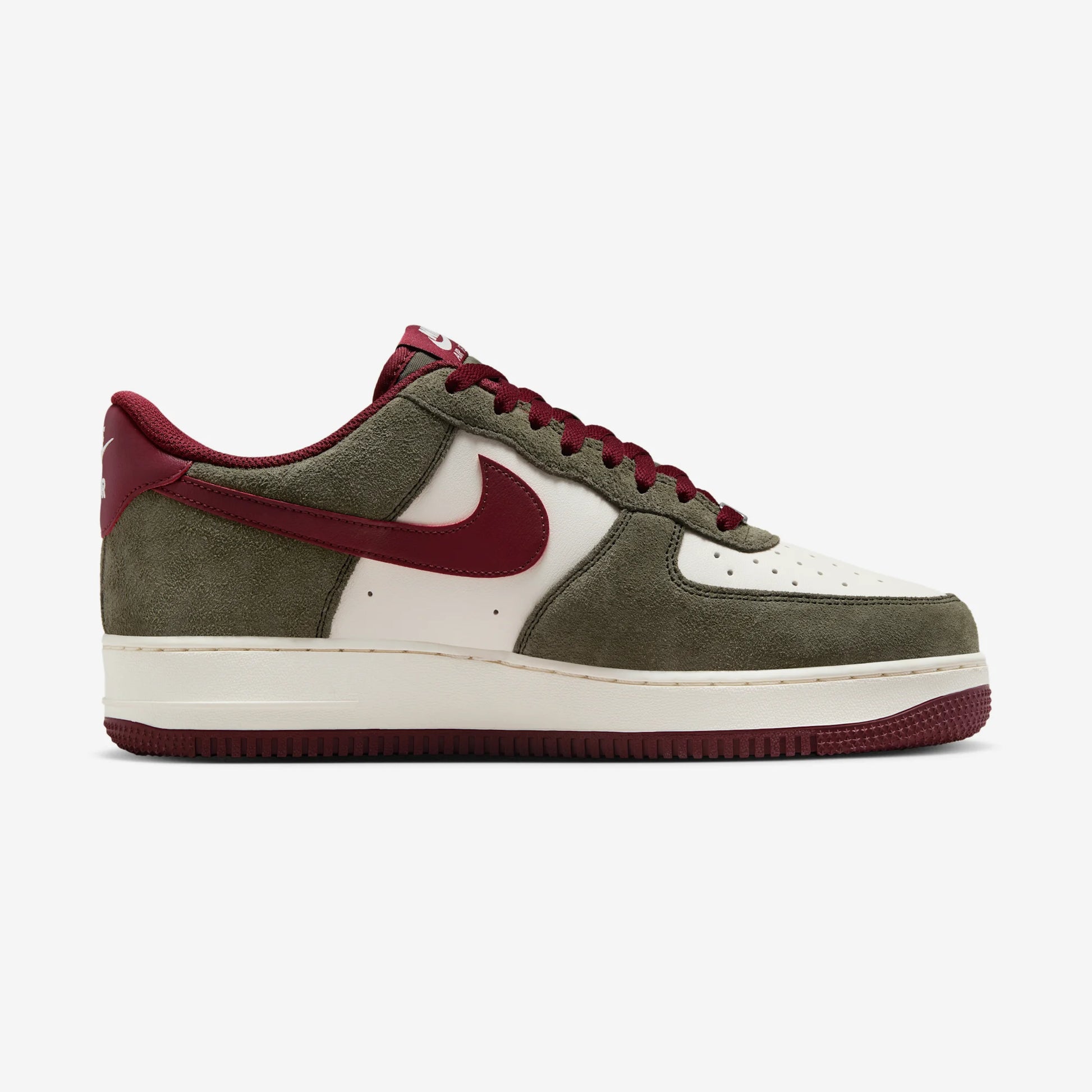 Nike Air Force 1 Low '07 LV8 Cargo Khaki Pale Ivory Dark Team Red