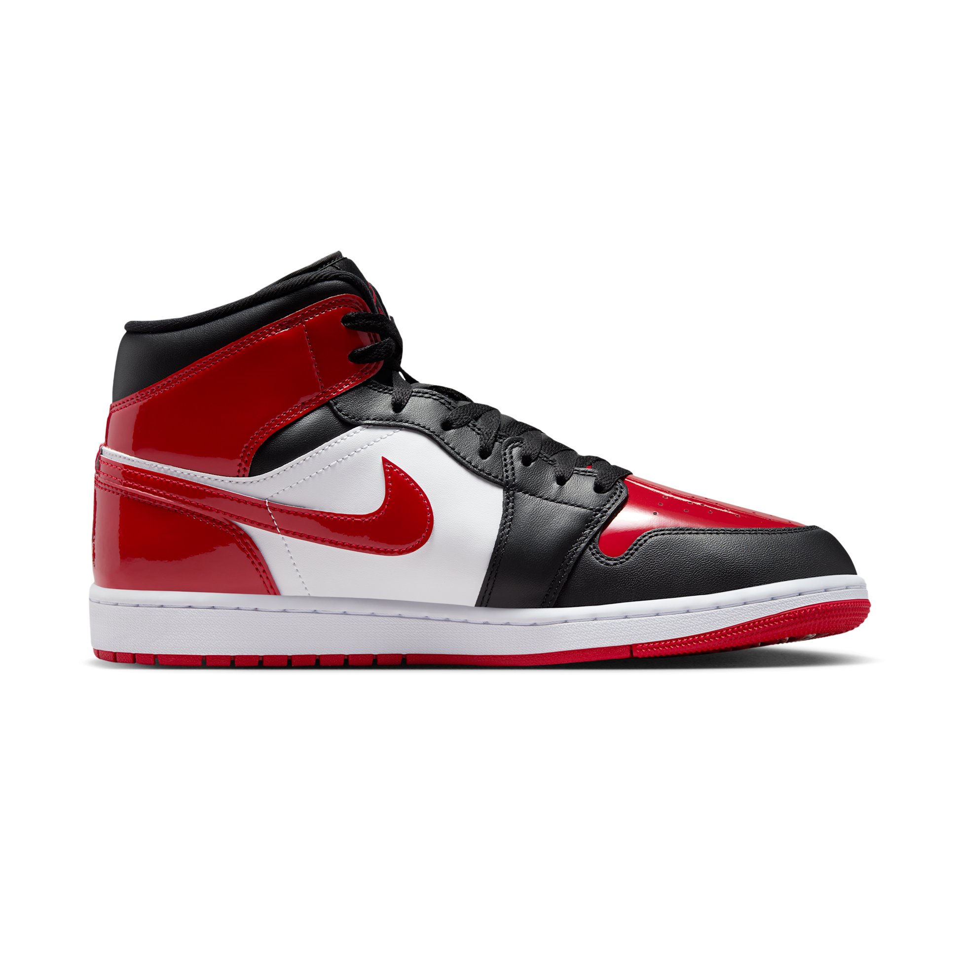 Jordan 1 Mid SE Patent Bred Toe