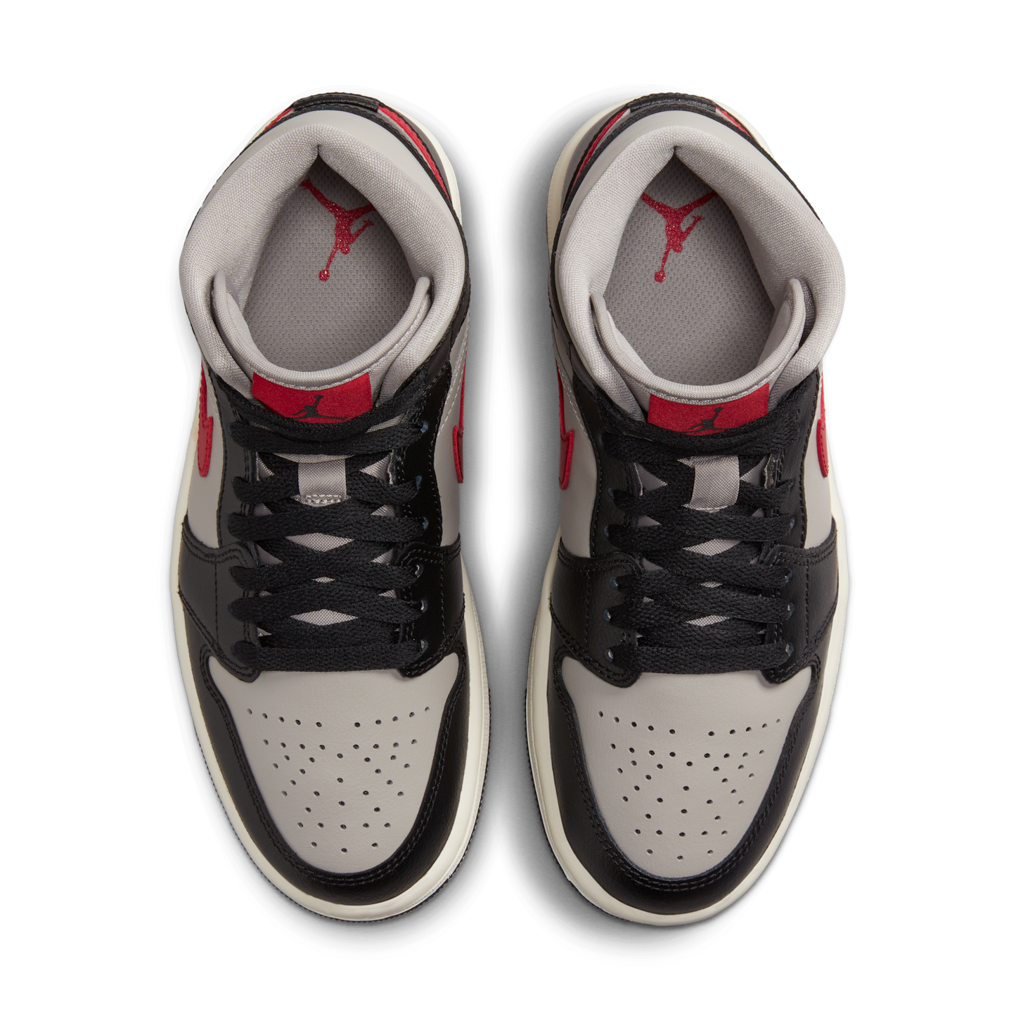 Jordan 1 Mid Black College Grey Gym Red (Women's)