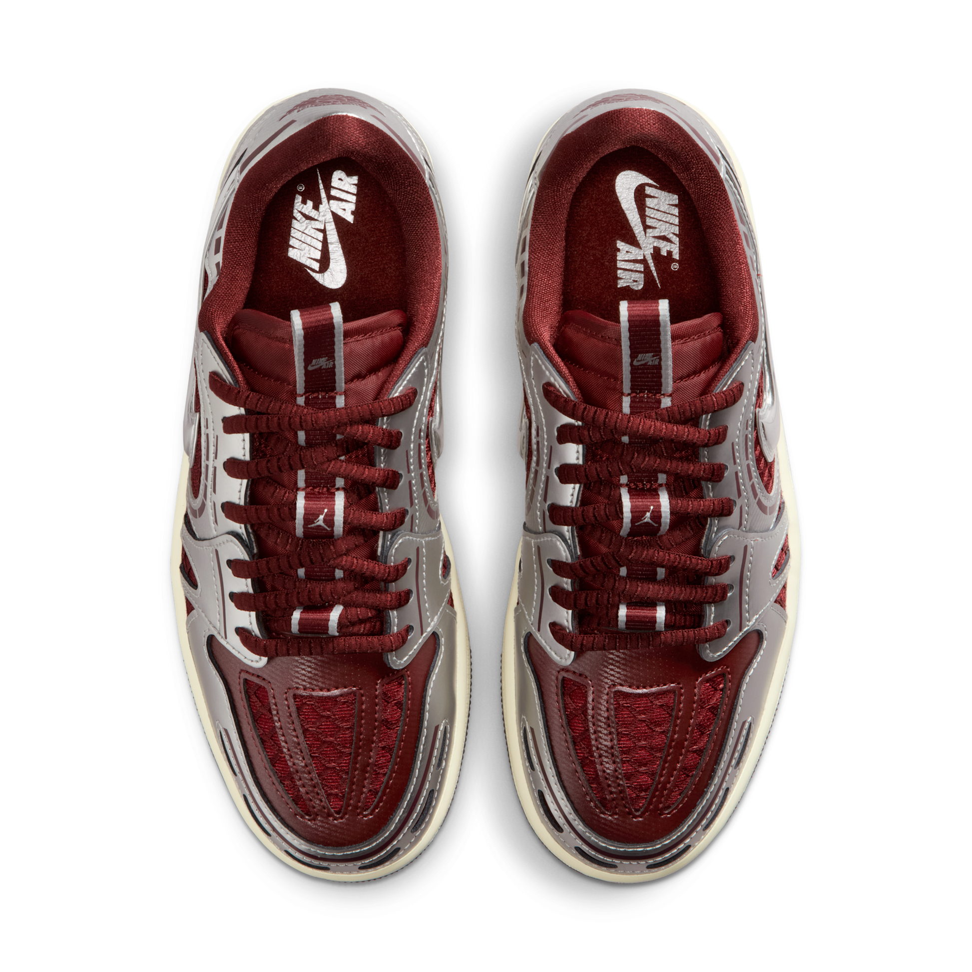 Jordan 1 Low Method of Make V3 Dark Team Red Metallic Silver (Women's)