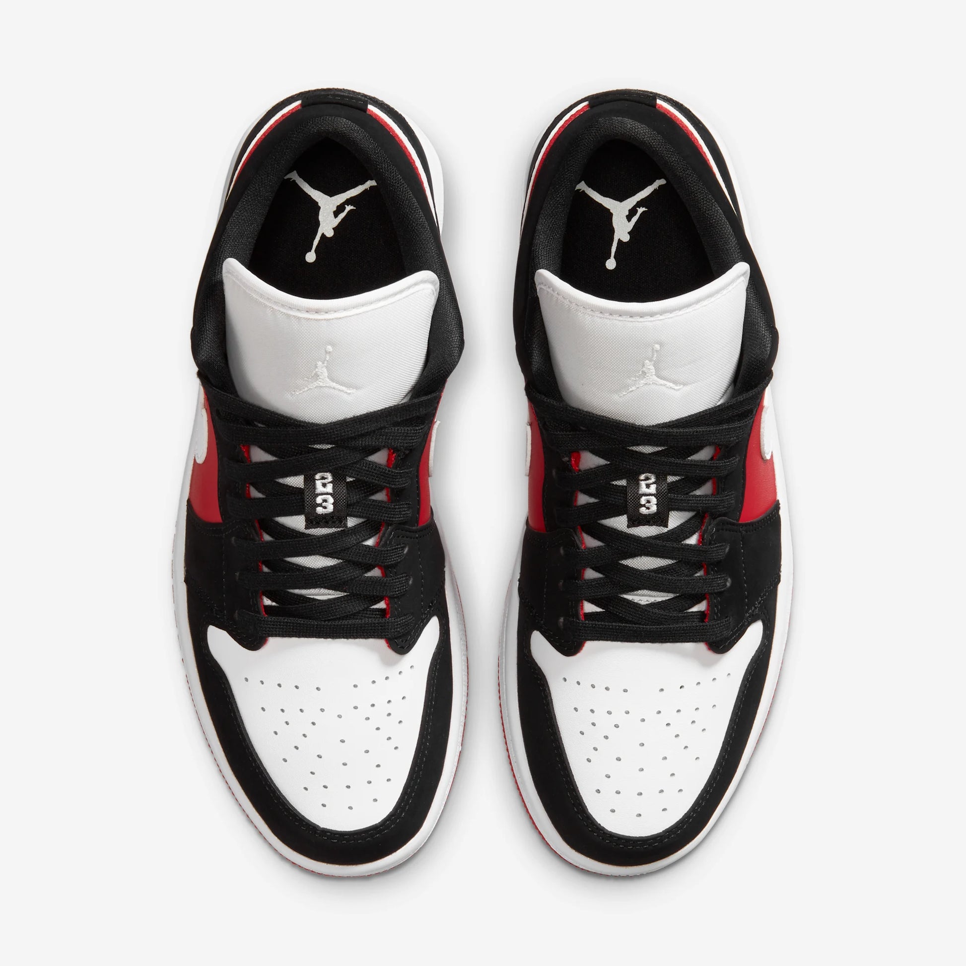 Jordan 1 Low Black White Gym Red (Women's)