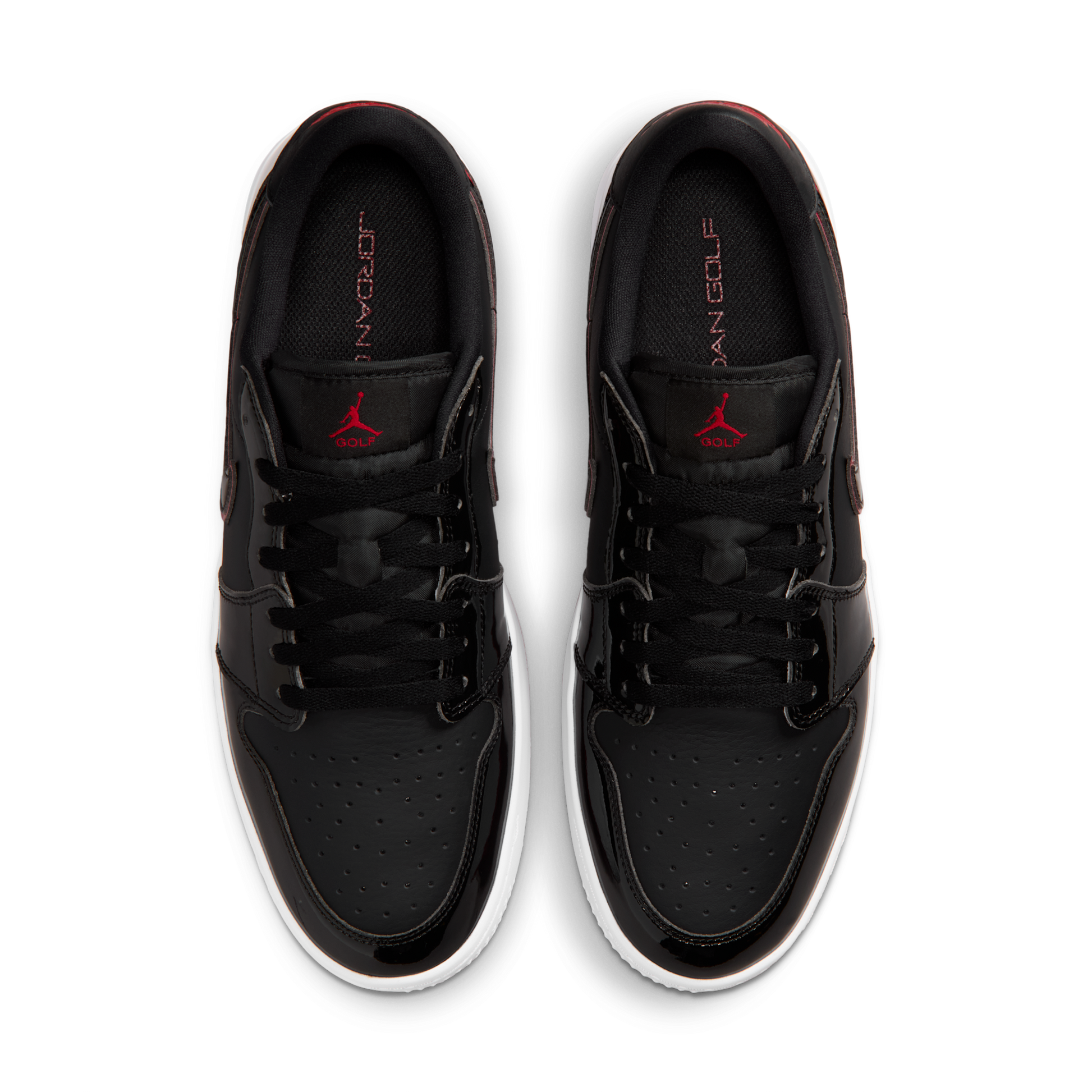 Jordan 1 Low Golf Spiked Bred Black Patent