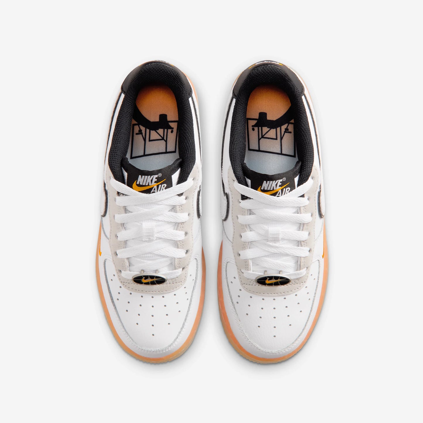 Nike Air Force 1 Low White Black Orange Peel (GS)